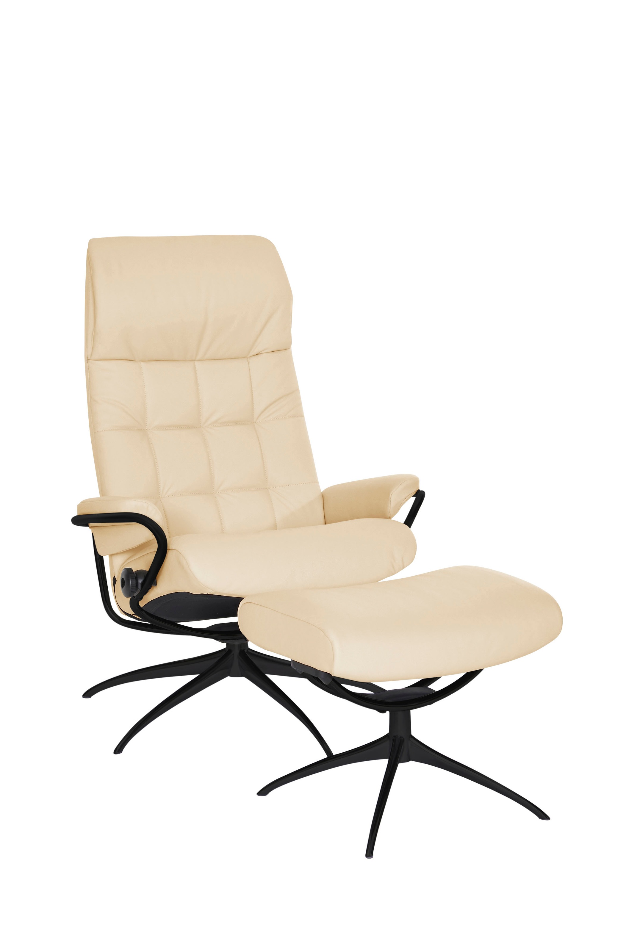 Stressless® Relaxsessel »London«, (Set, Relaxsessel mit Hocker), mit Hocker, High Back, mit Star Base, Gestell Schwarz
