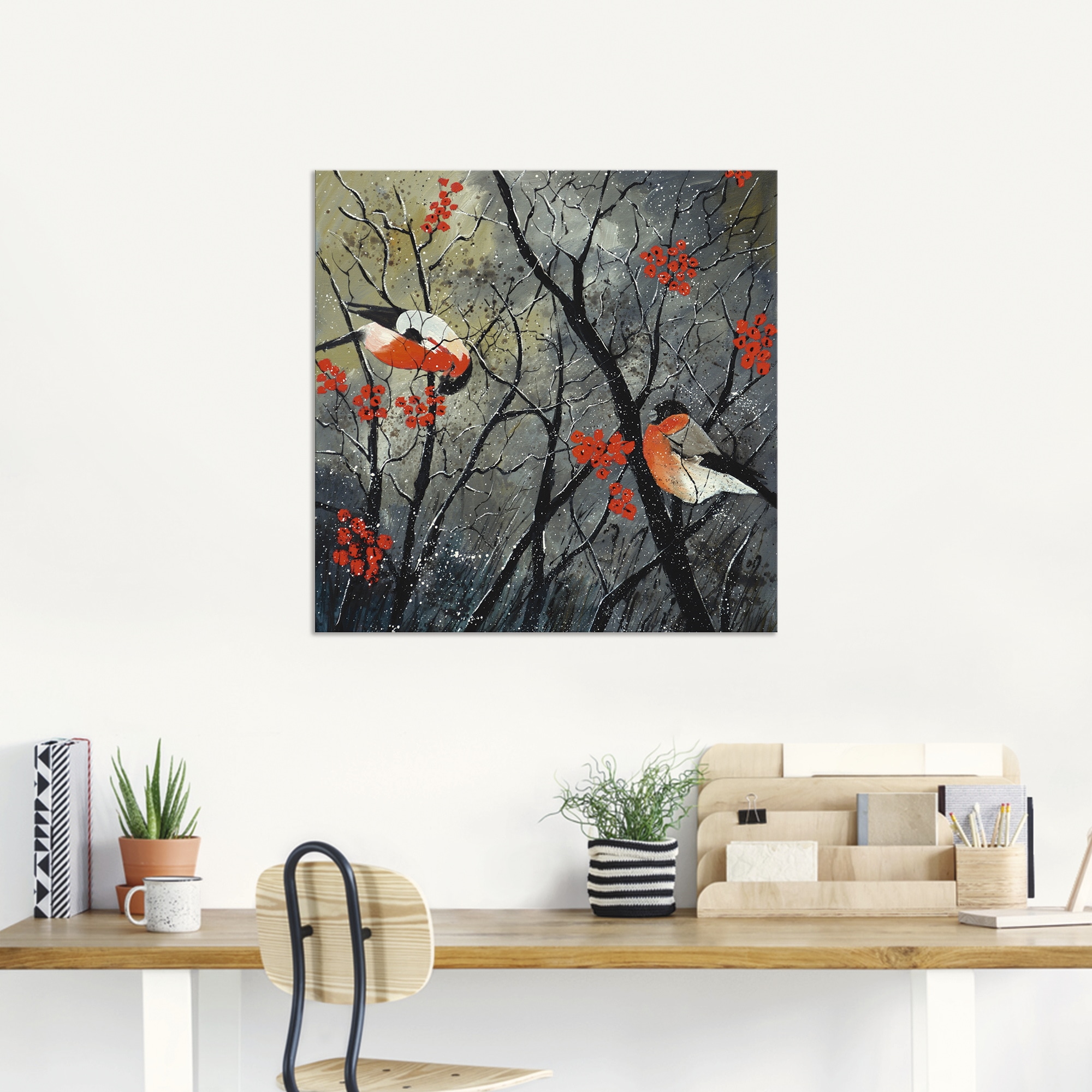 Artland Wandbild »rote Vögel im Winter«, Vögel, (1 St.), als Alubild, Outdo günstig online kaufen