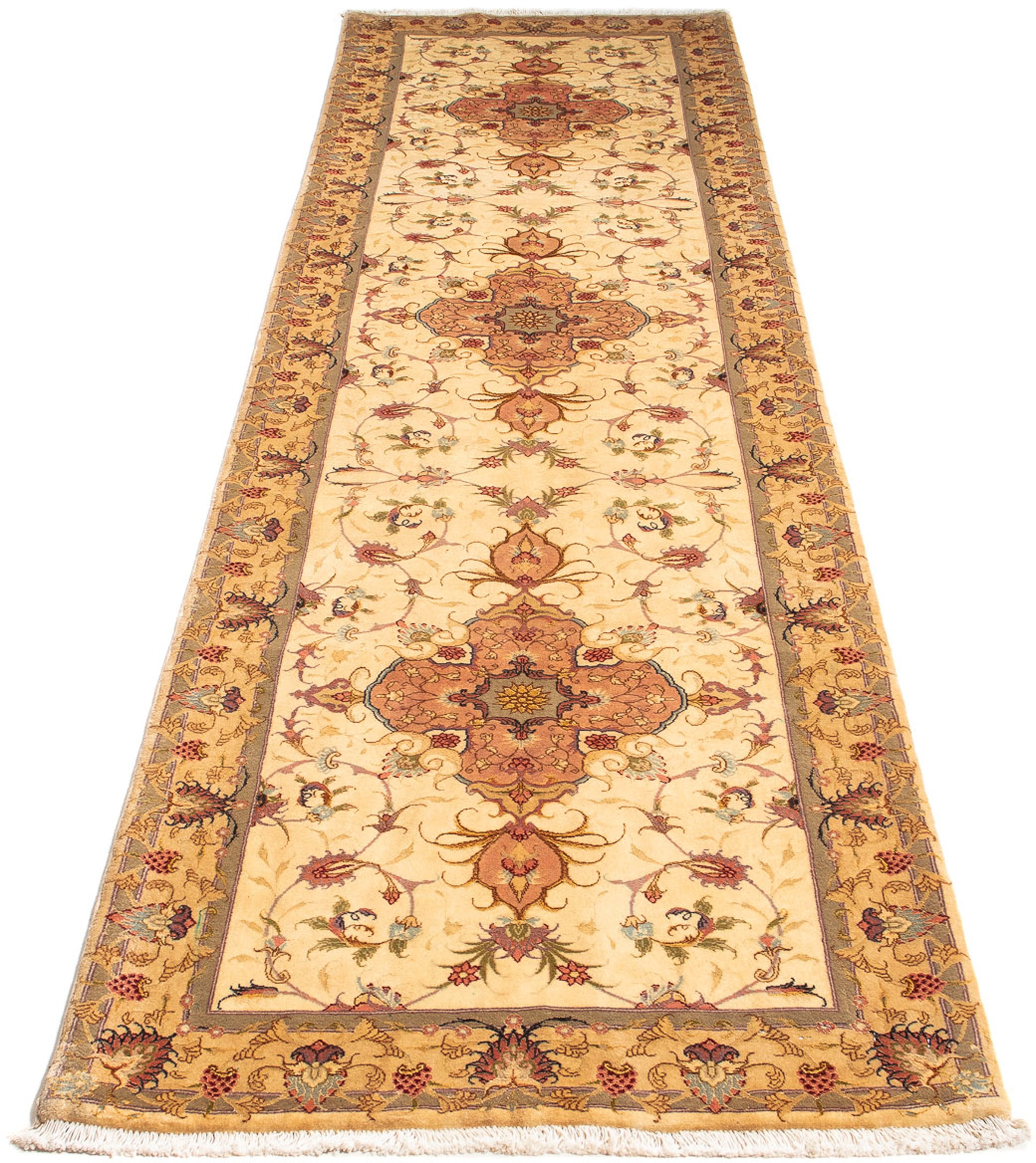 morgenland Orientteppich »Perser - Täbriz - Royal - 314 x 80 cm - hellbraun günstig online kaufen