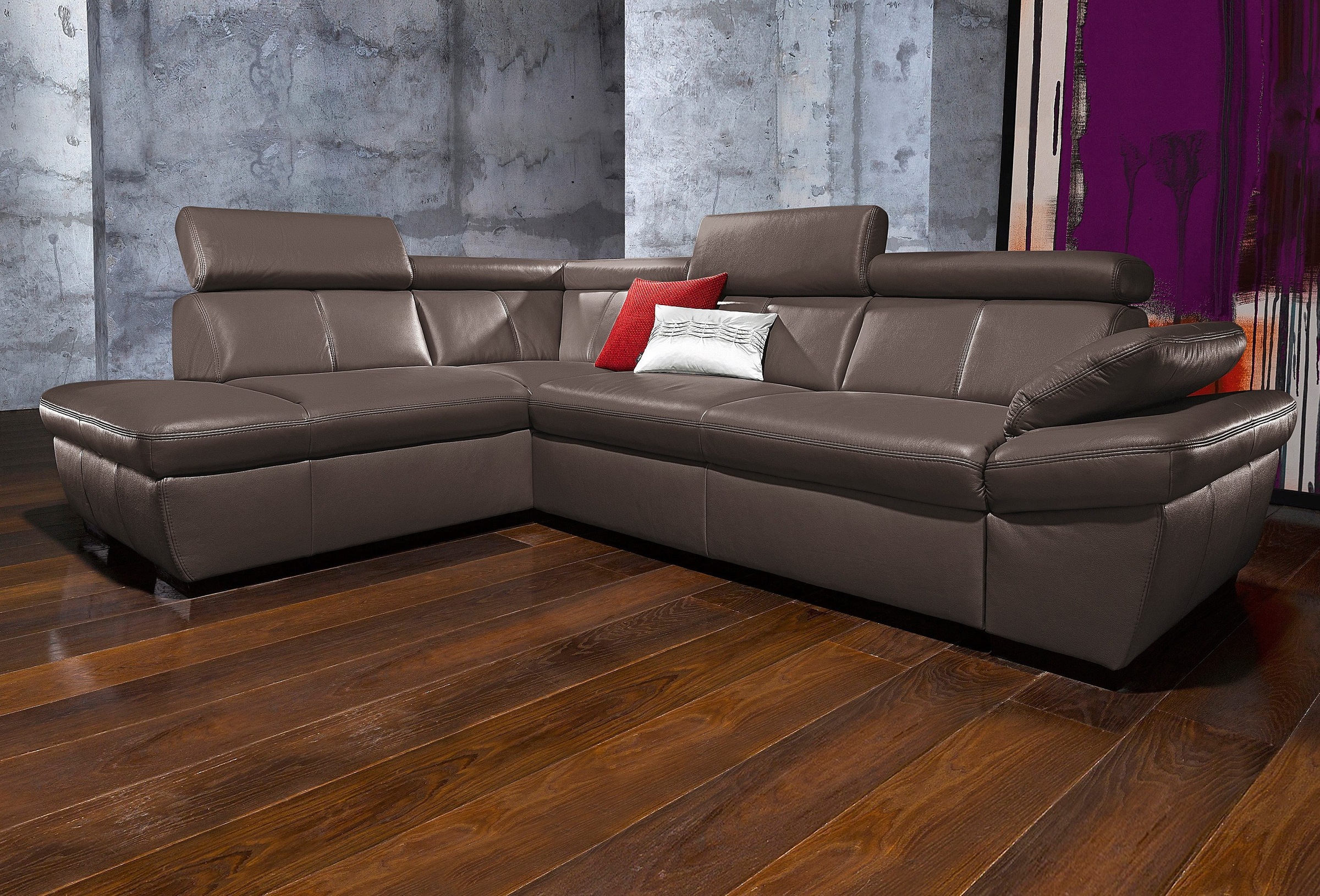 exxpo - sofa fashion Ecksofa »Salerno, Funktionssofa, hoher Sitzkomfort, Br günstig online kaufen