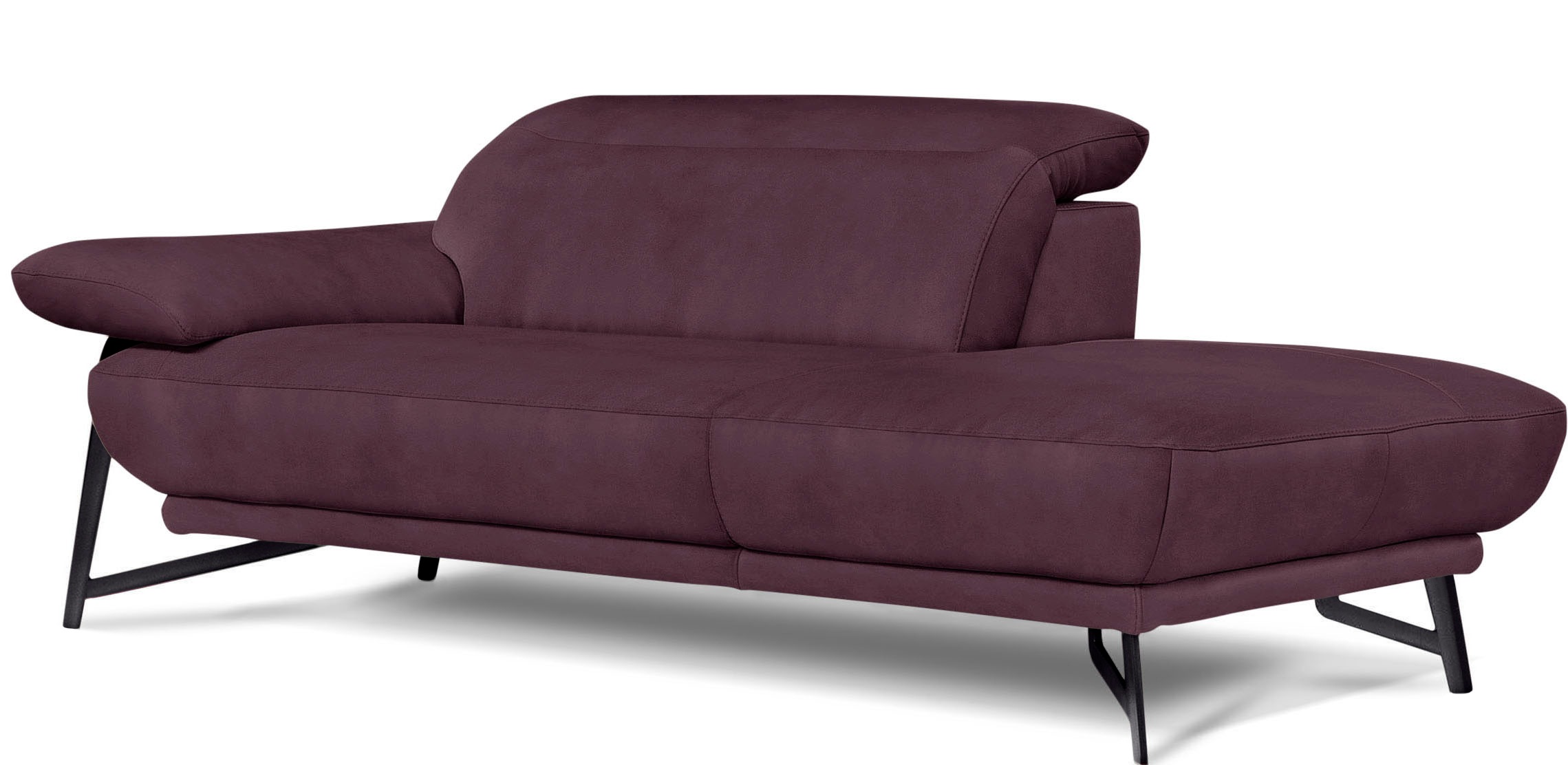 Egoitaliano Sofa »Anais, Design mit hohem Sitzkomfort, Fußfarbe schattengrau«, Set, Kopfteil verstellbar, Luxus-Microfaser, plum