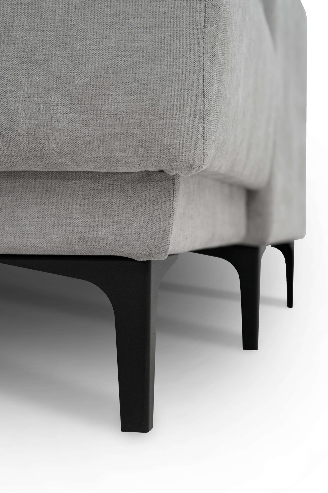 Places of Style Wohnlandschaft »XXL Sofa Oland, Struktur, Flachgewebe, Luxus-Microfaser, Boucle«, U-Form, 345 cm, Wellenunterfederung, Skandi-Design, Metallfüße
