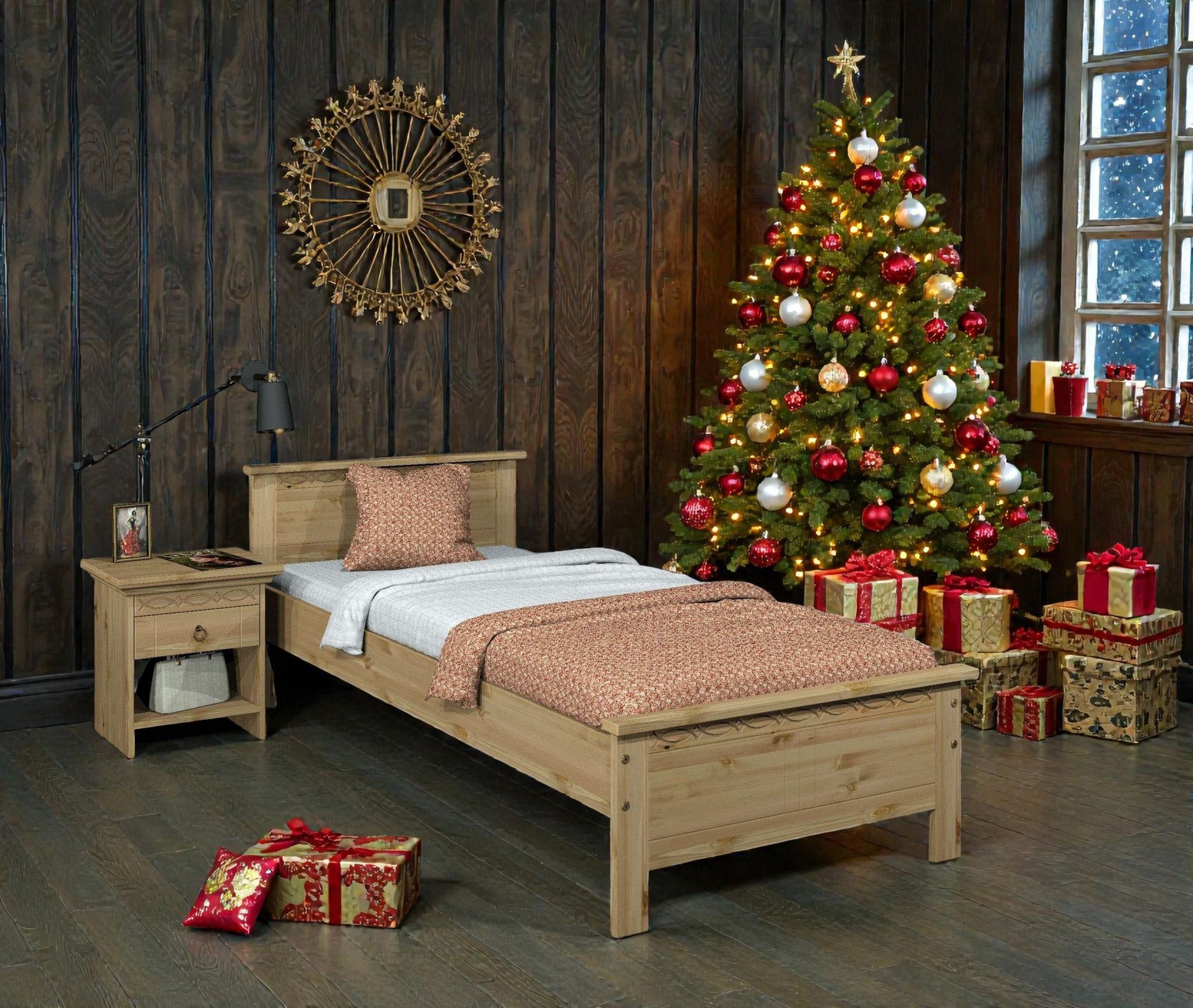 OTTO home Massivholzbett »Indra, TOPSELLER, Landhausstil, edles Design,zertifiziertes Massivholz« Breite/Belastbarkeit 180cm/220 KG, 140cm/180 KG, 90cm/120 KG,  mit Kopfteil, mit dekorativen Fräsungen, aus Kiefer