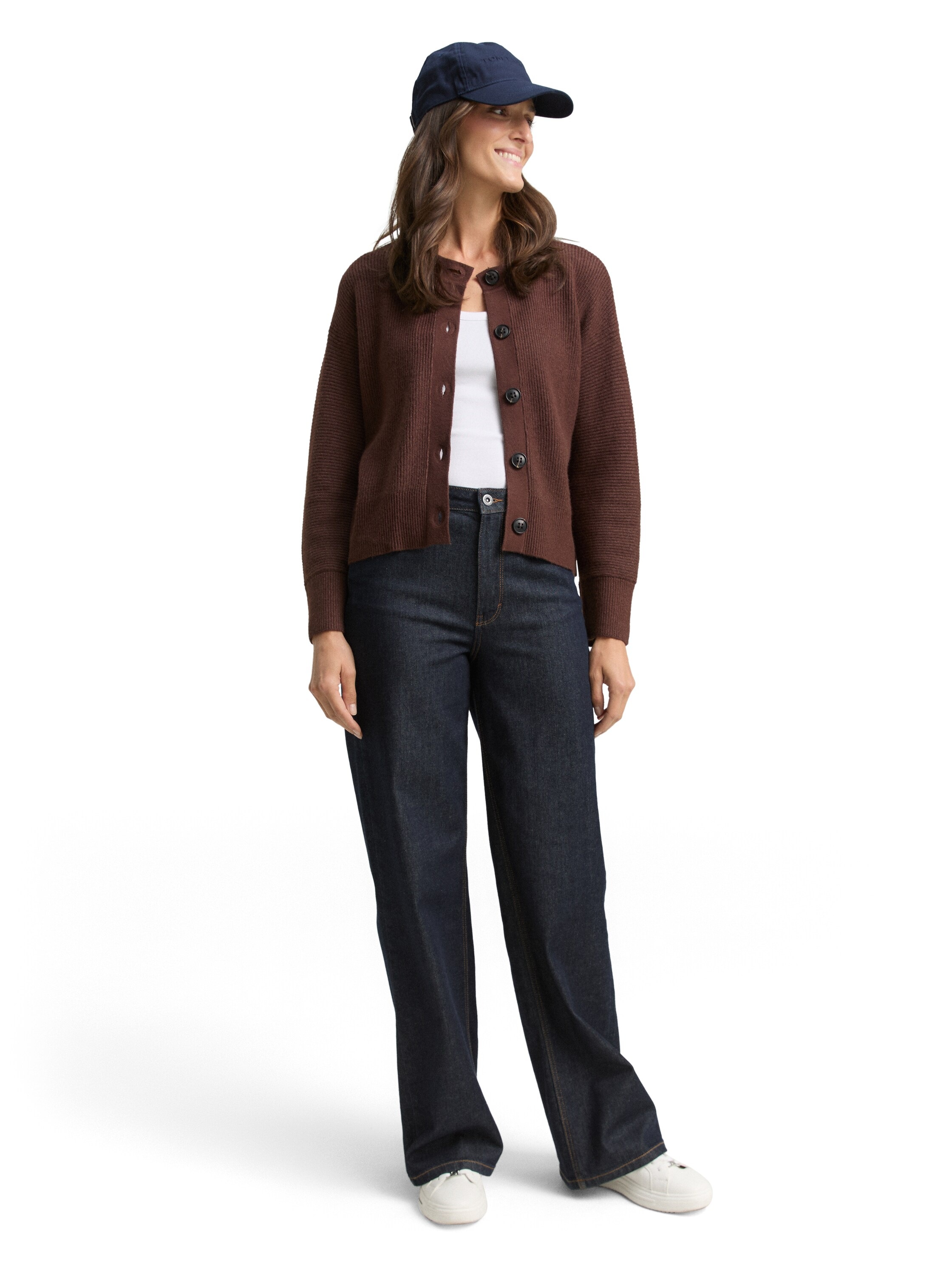 TOM TAILOR Strickjacke mit Rippbündchen