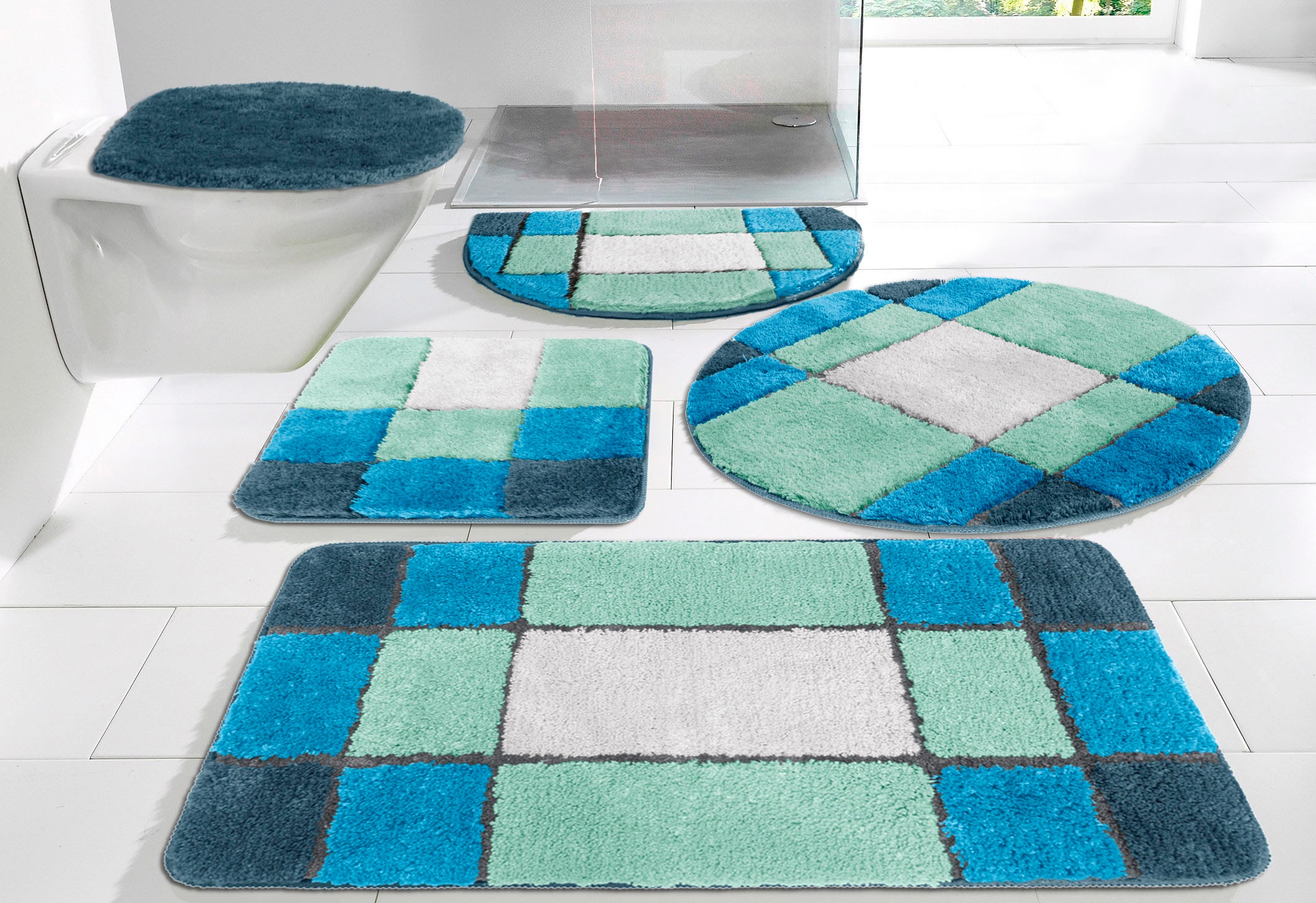 my home Badematte »Pia, Badvorleger, Badezimmer Teppich«, rutschhemmend bes günstig online kaufen