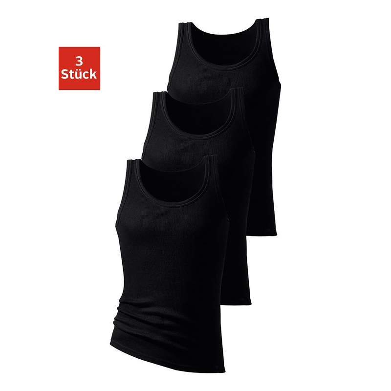 H.I.S Tanktop »Feinripp« Packung, 3 Stk. tlg. aus weicher Baumwollqualität schwarz 4 4 Feinripp- Tanktops im 3er-Pack