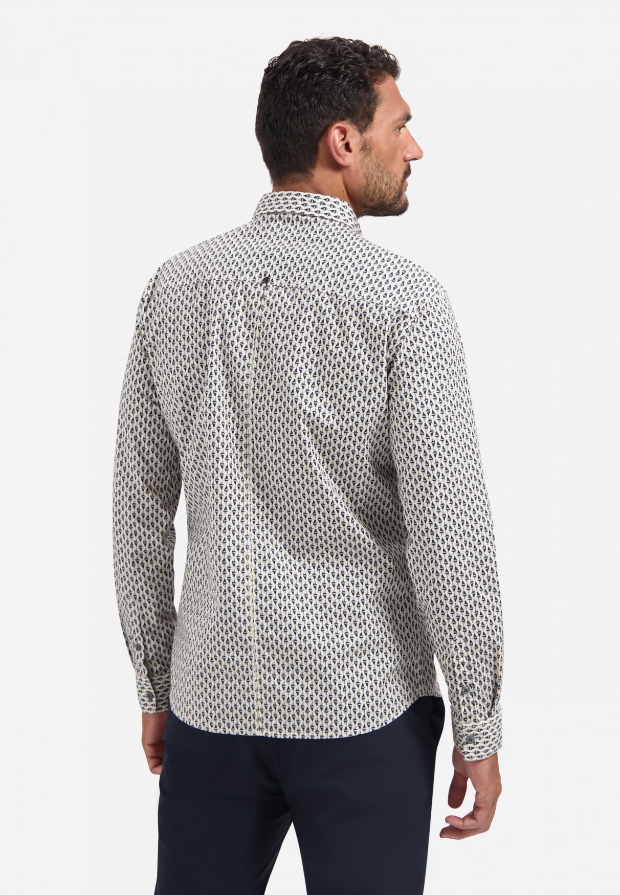 NO EXCESS Langarmhemd »No Excess Stretchhemd mit Print Shirt Stretch Allover Printed«