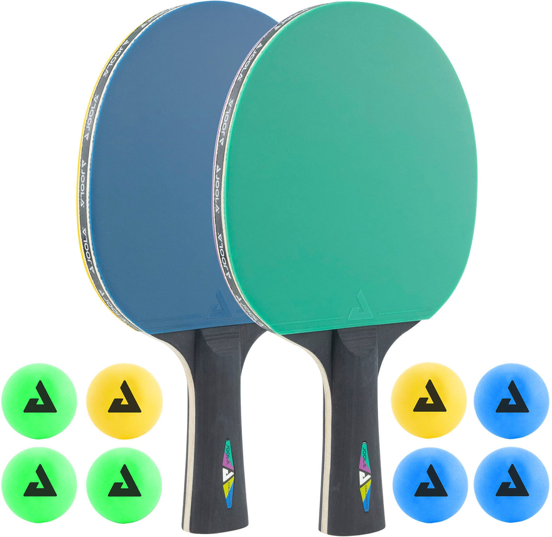 Joola Tischtennisschläger »Tischtennisschlägerset-Colorato«, (Set, 10 tlg.)