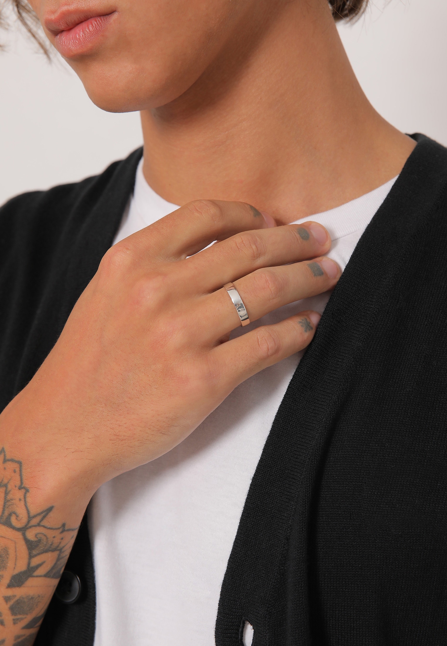 Kuzzoi Silberring »Bandring Herrenring Freundschaftsring 925 Silber«