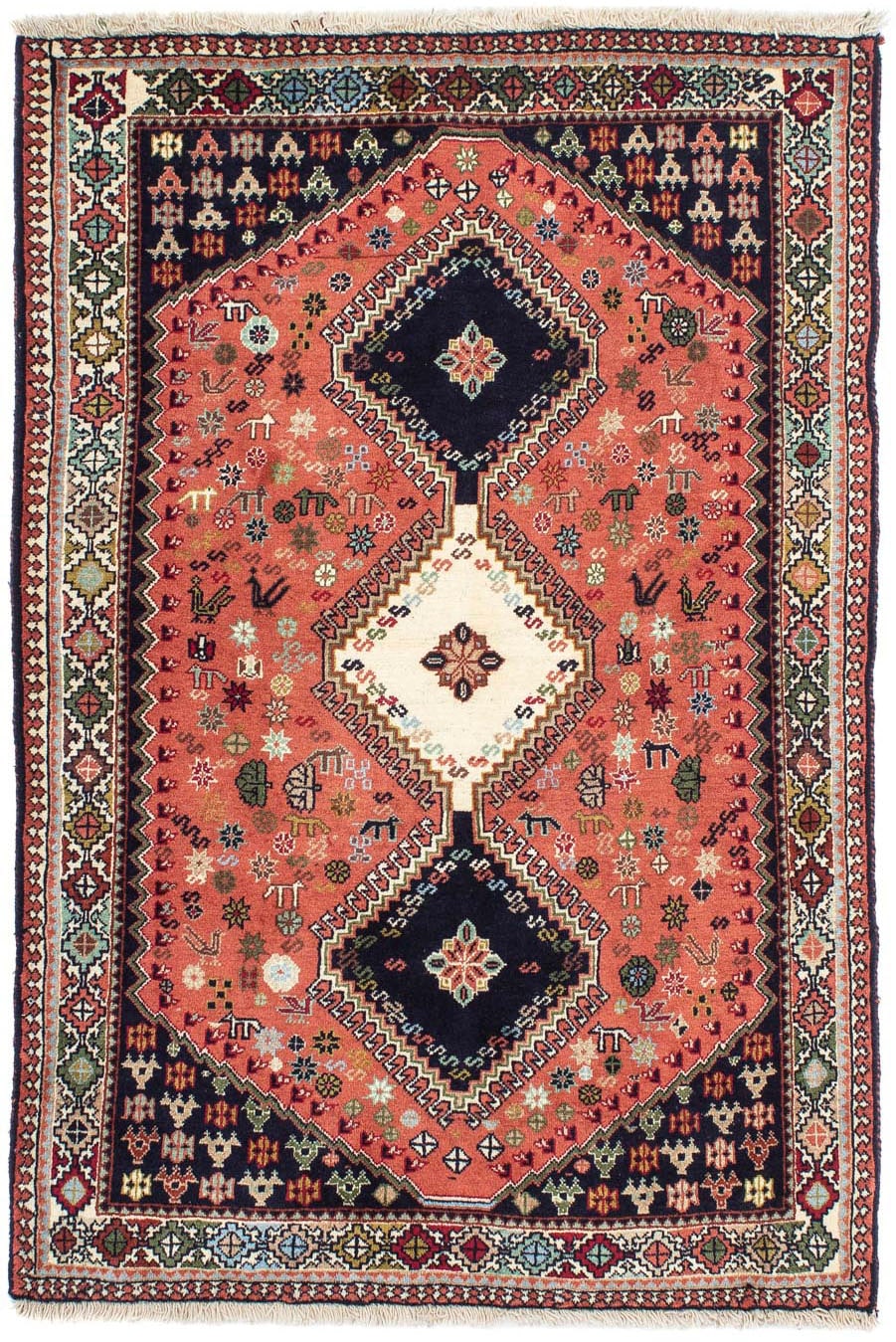 morgenland Wollteppich »Yalameh Medaillon Blu scuro 144 x 102 cm«, rechteck günstig online kaufen