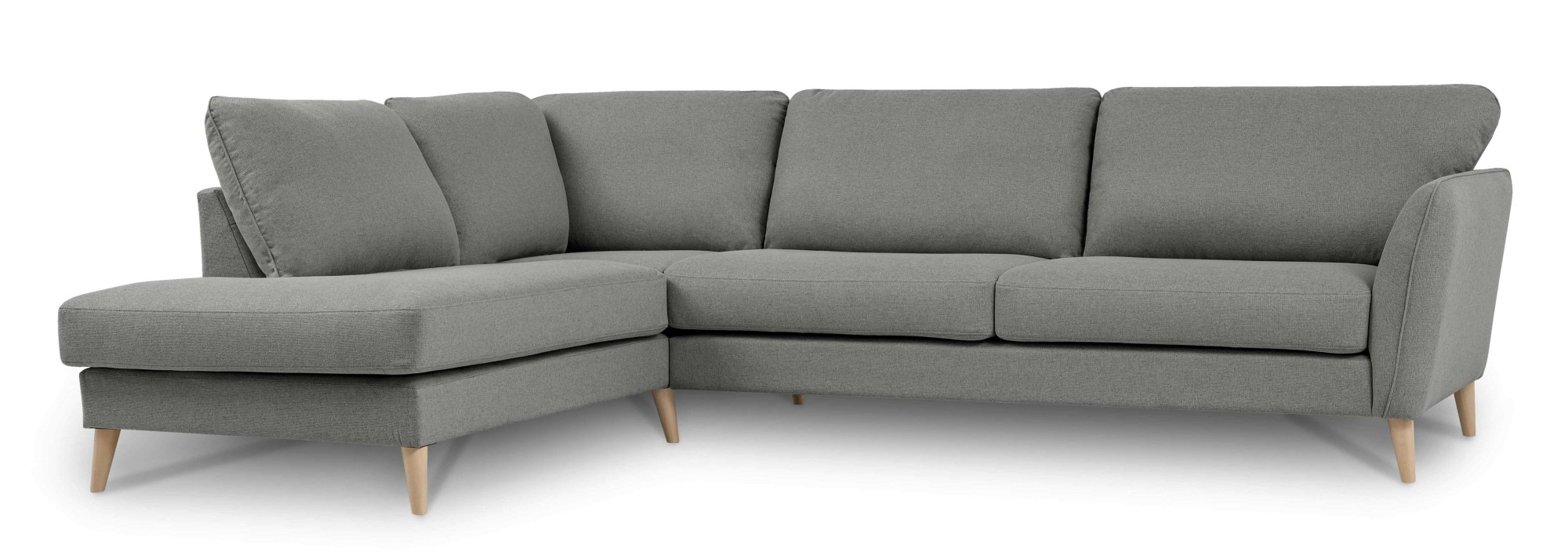 Home affaire Ecksofa »MARSEILLE 278/202 cm, L-Form, Ottom. rechts/links, verschiedene Bezüge«, Massivholzbeine Eiche, Landhausstil, Wellenunterfederung