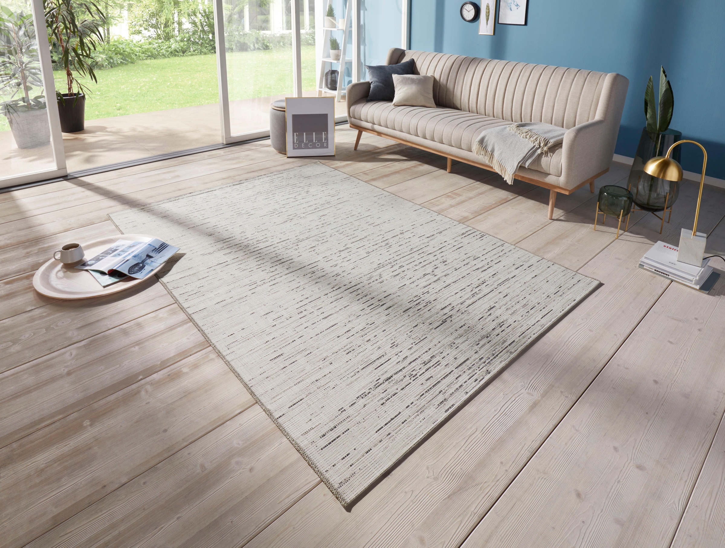 ELLE DECORATION Teppich »Laval«, rechteckig, 3 mm Höhe, In-und Outdoor geeignet, Strapazierfähig und pflegeleicht, Flachgewebe