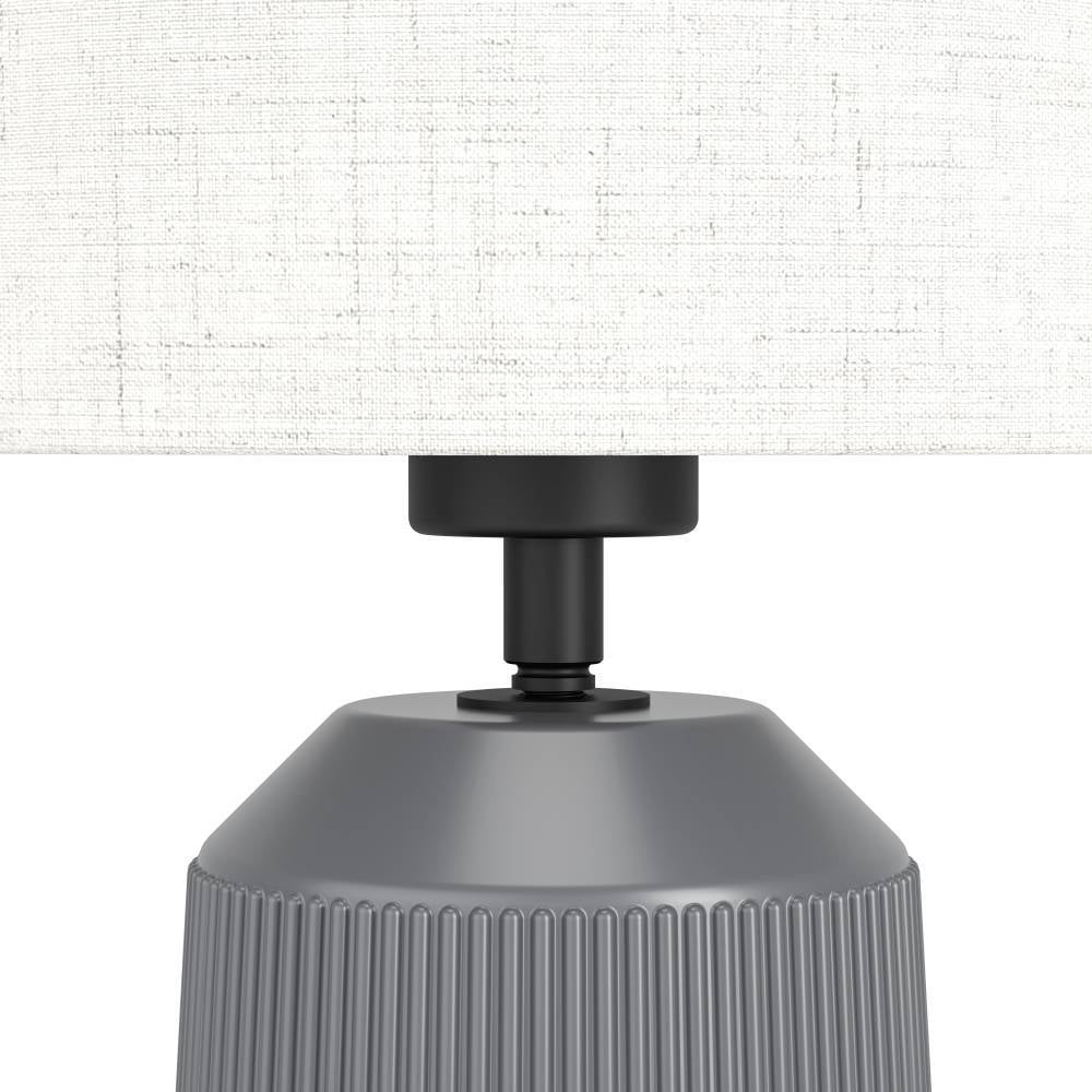EGLO Tischleuchte »CAPALBIO«, 1 flammig, Leuchtmittel E27 | ohne Leuchtmittel, Nachttischlampe, Keramik in Grau und Textil in Beige, E27 Fassung