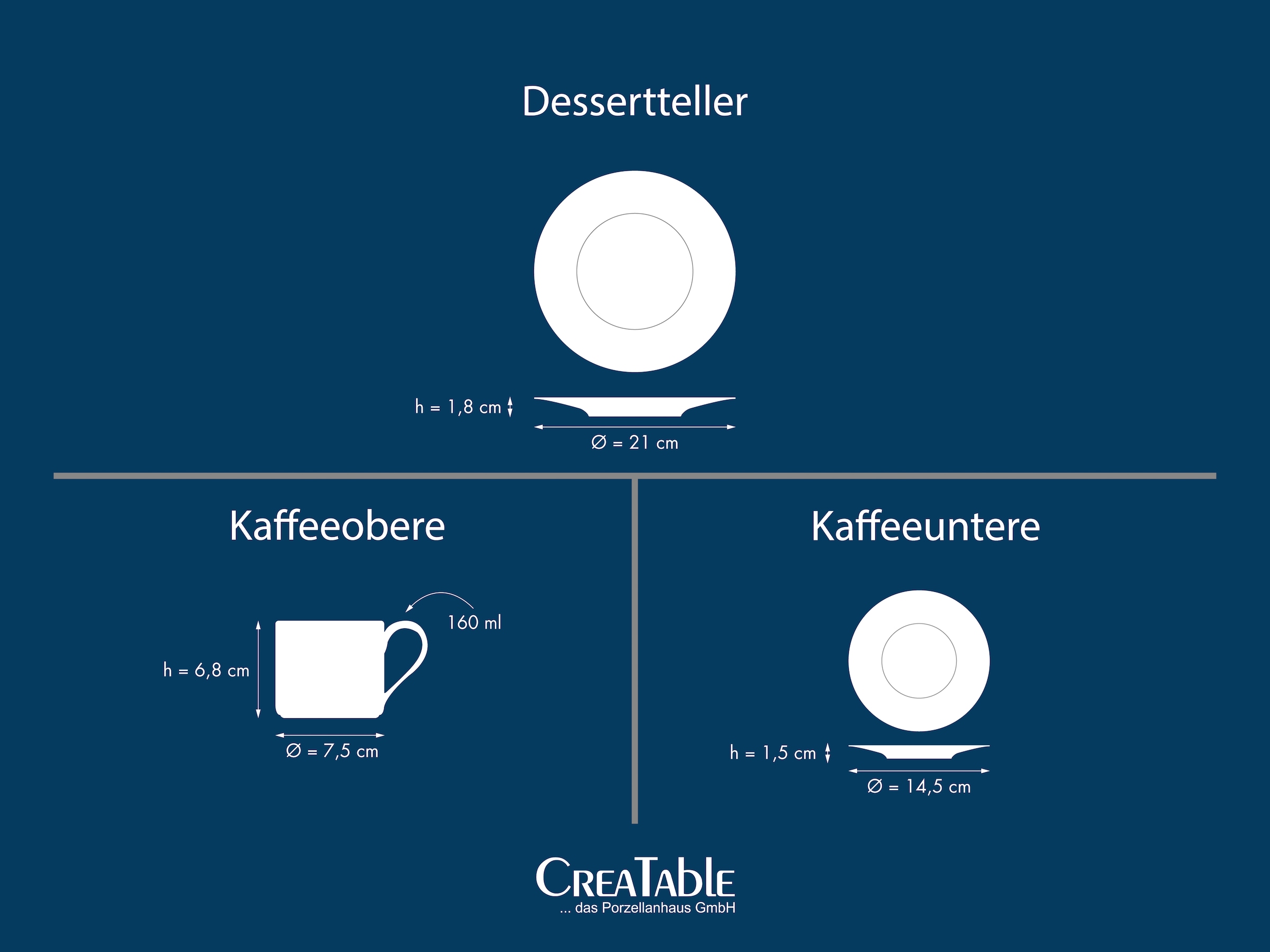 CreaTable Kaffeeservice »Polo, Service 18-tlg.« Daily Use, Zeitlos