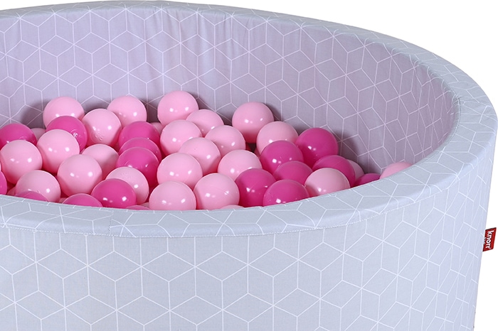 Knorrtoys® Bällebad »Soft, Cube Grey«, mit 300 Bällen soft pink; Made in Europe