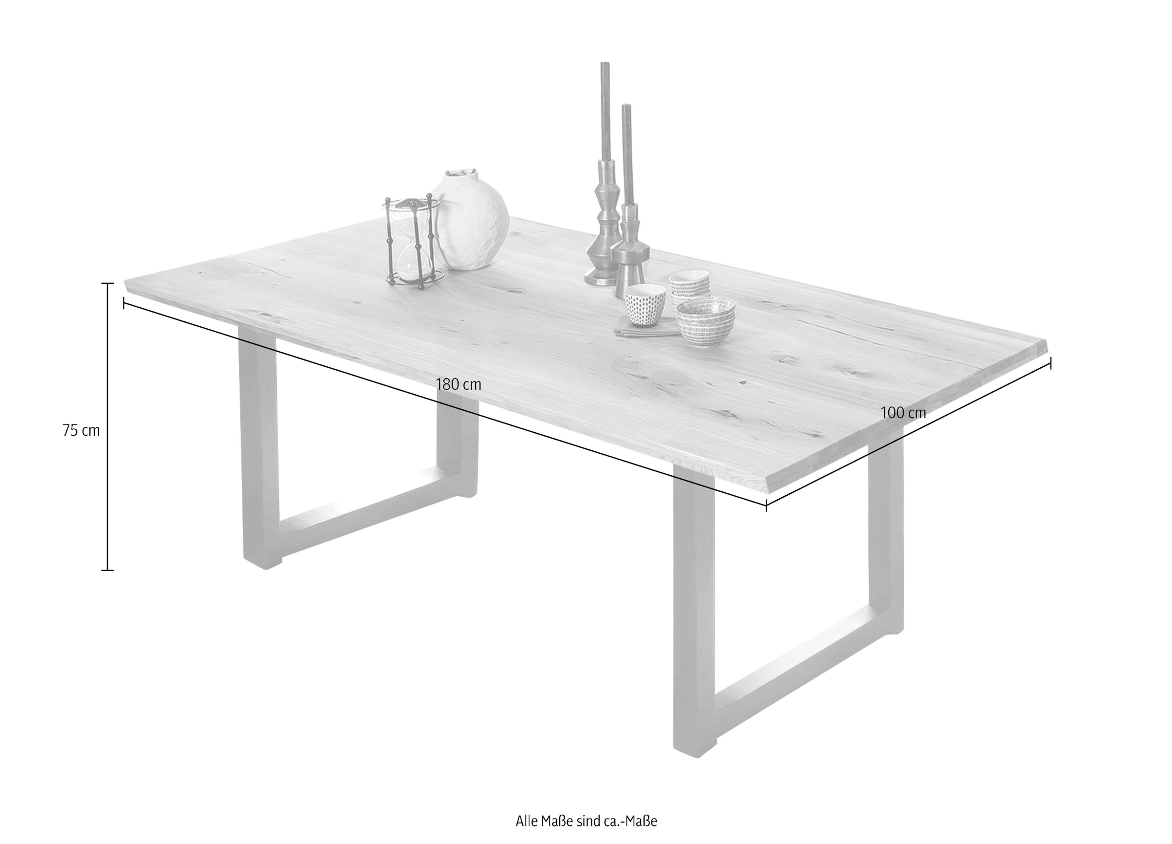 SIT Esstisch, Kufengestell im industriellen Antiklook