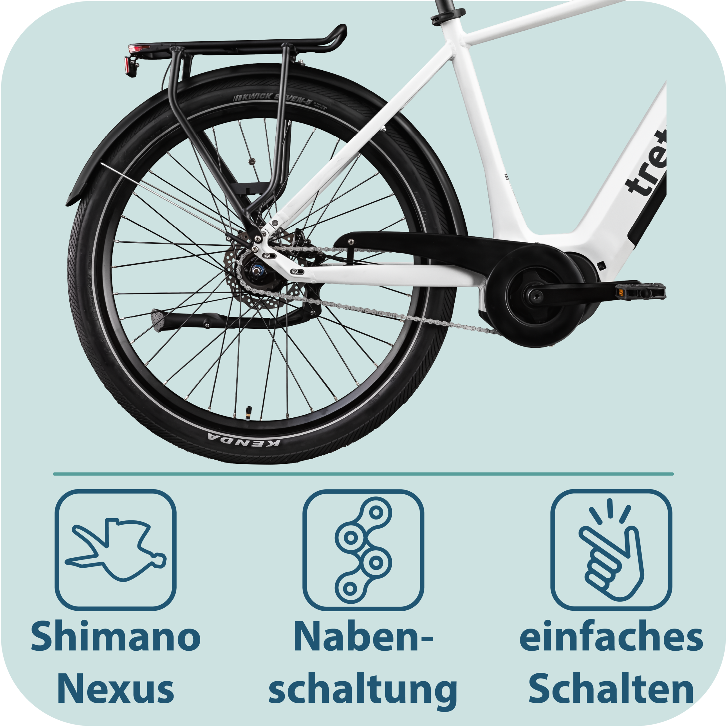 Tretwerk »Amber Nexus« 7 Gang Nabenschaltung Mittelmotor 250 W