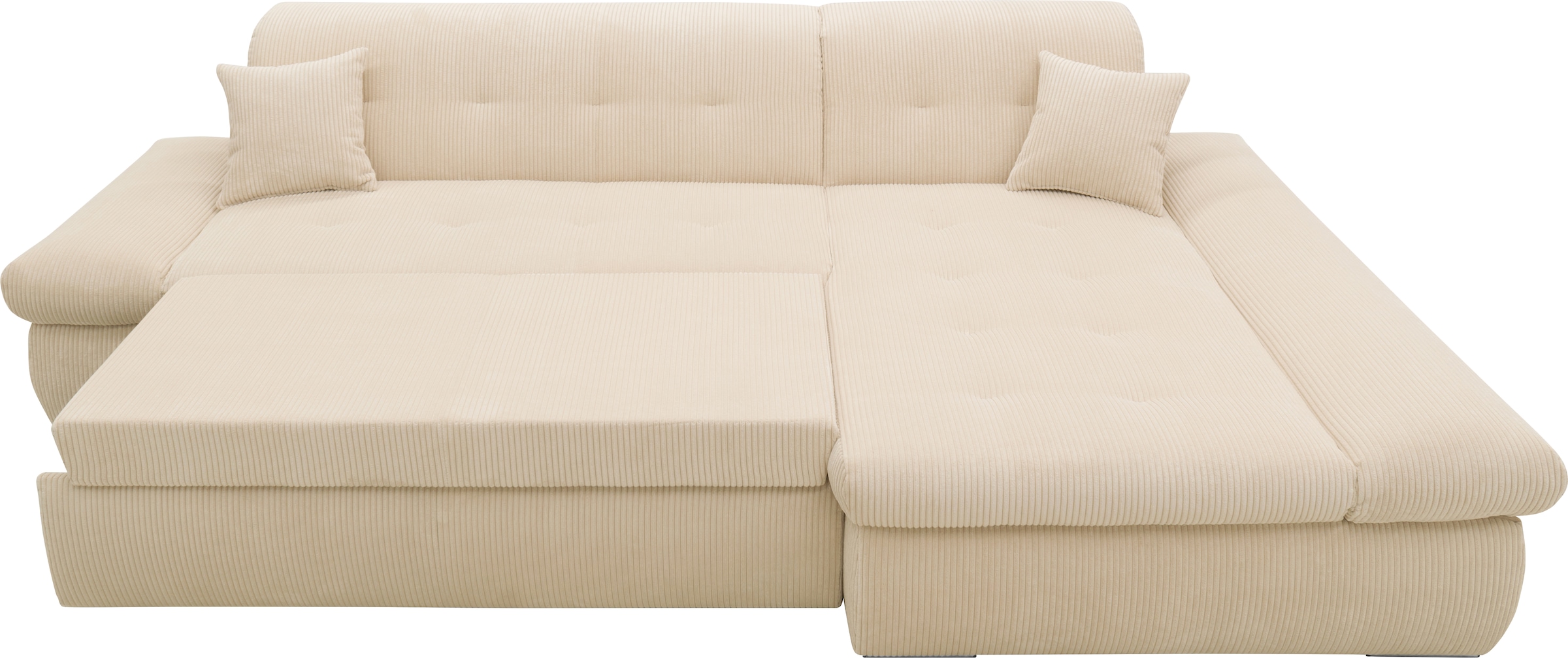 DOMO collection Ecksofa »Moric, L-Form, XXL-Sofa - Breite 300cm«, wahlweise mit Bettfunktion und Armteilverstellung, Cord