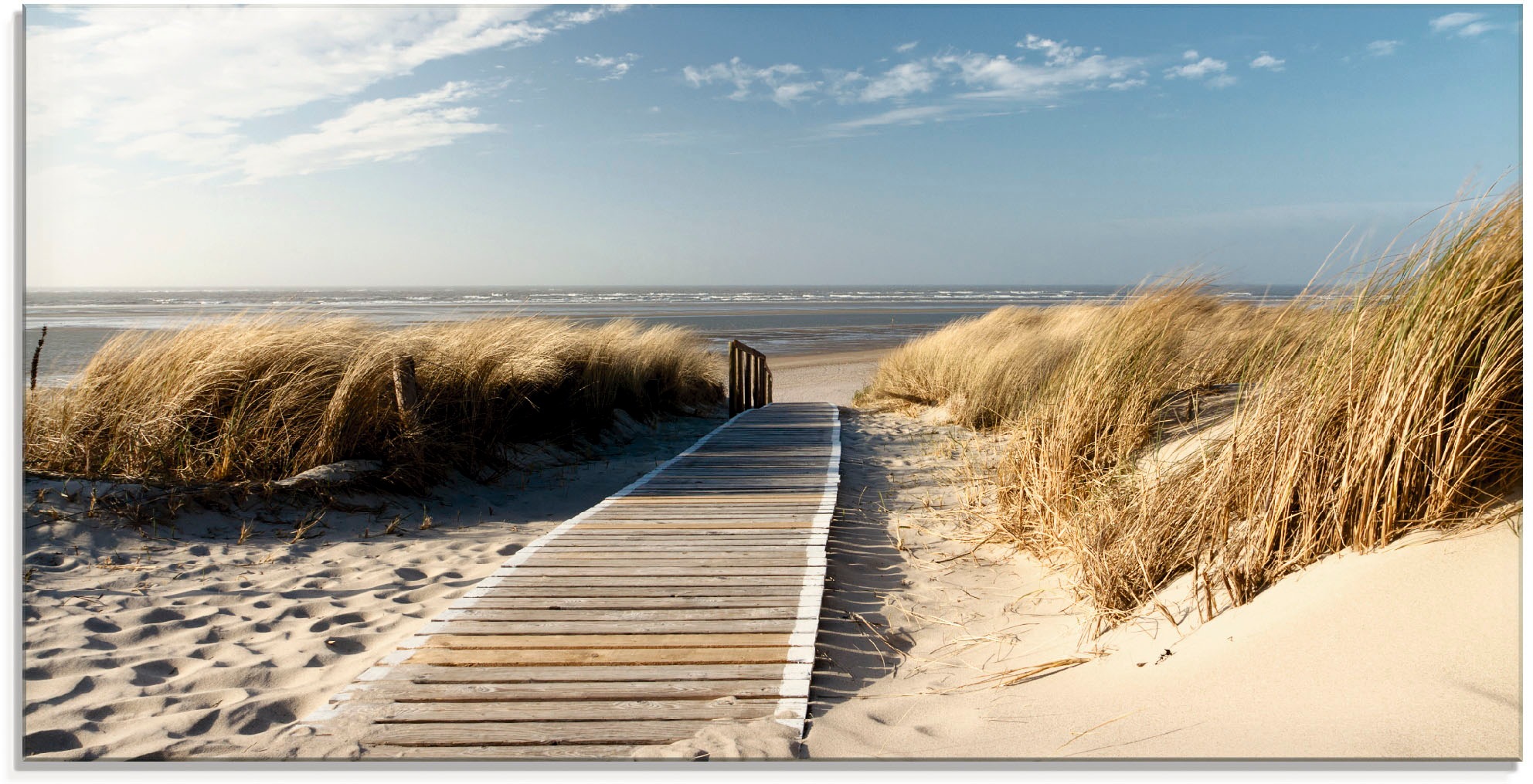 Artland Glasbild "Nordseestrand auf Langeoog - Steg", Strand, (1 St.), in v günstig online kaufen
