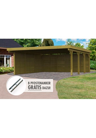 Doppelcarport »Classic 2«, Holz, 540 cm, braun