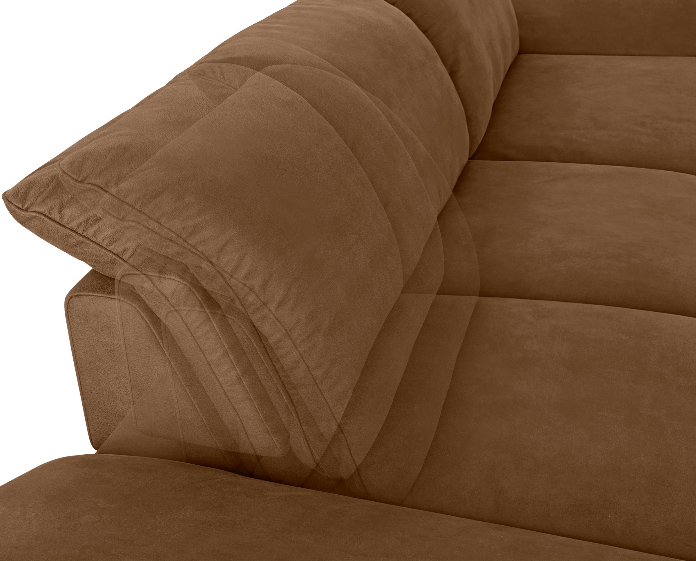 W.SCHILLIG Ecksofa »enjoy&MORE, Designsofa, bequem, elegant und zeitlos, L-Form«, Sitztiefenverstellung, Füße bronze pulverbeschichtet, Breite 340 cm
