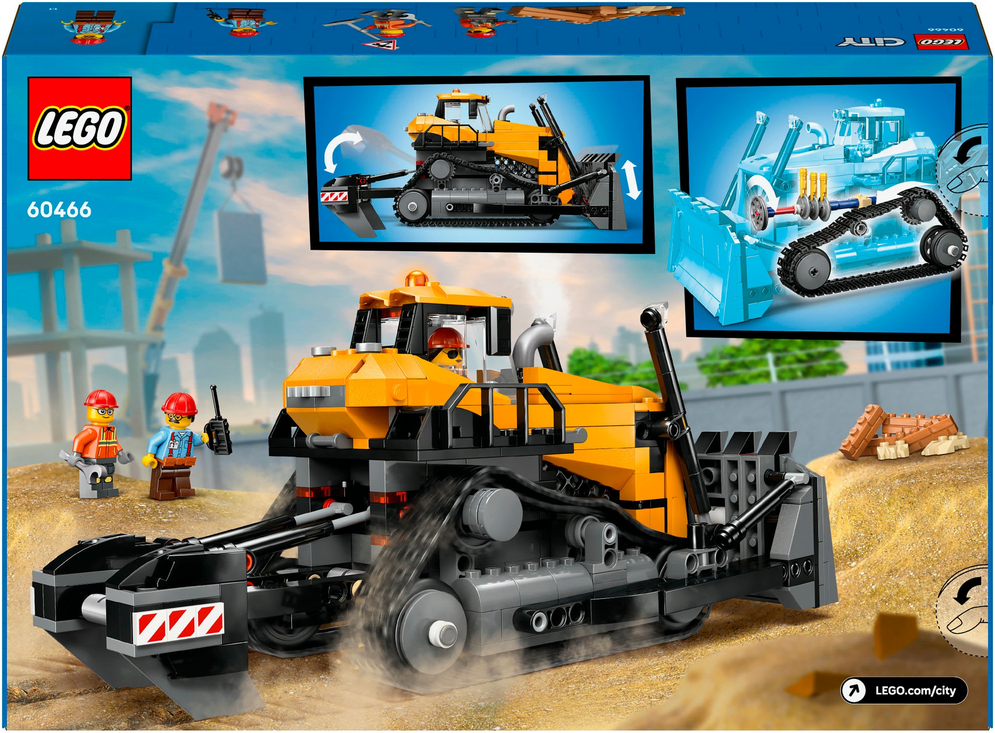 LEGO® Konstruktionsspielsteine »Gelber Bulldozer (60466), LEGO City«, (682 St.), Made in Europe