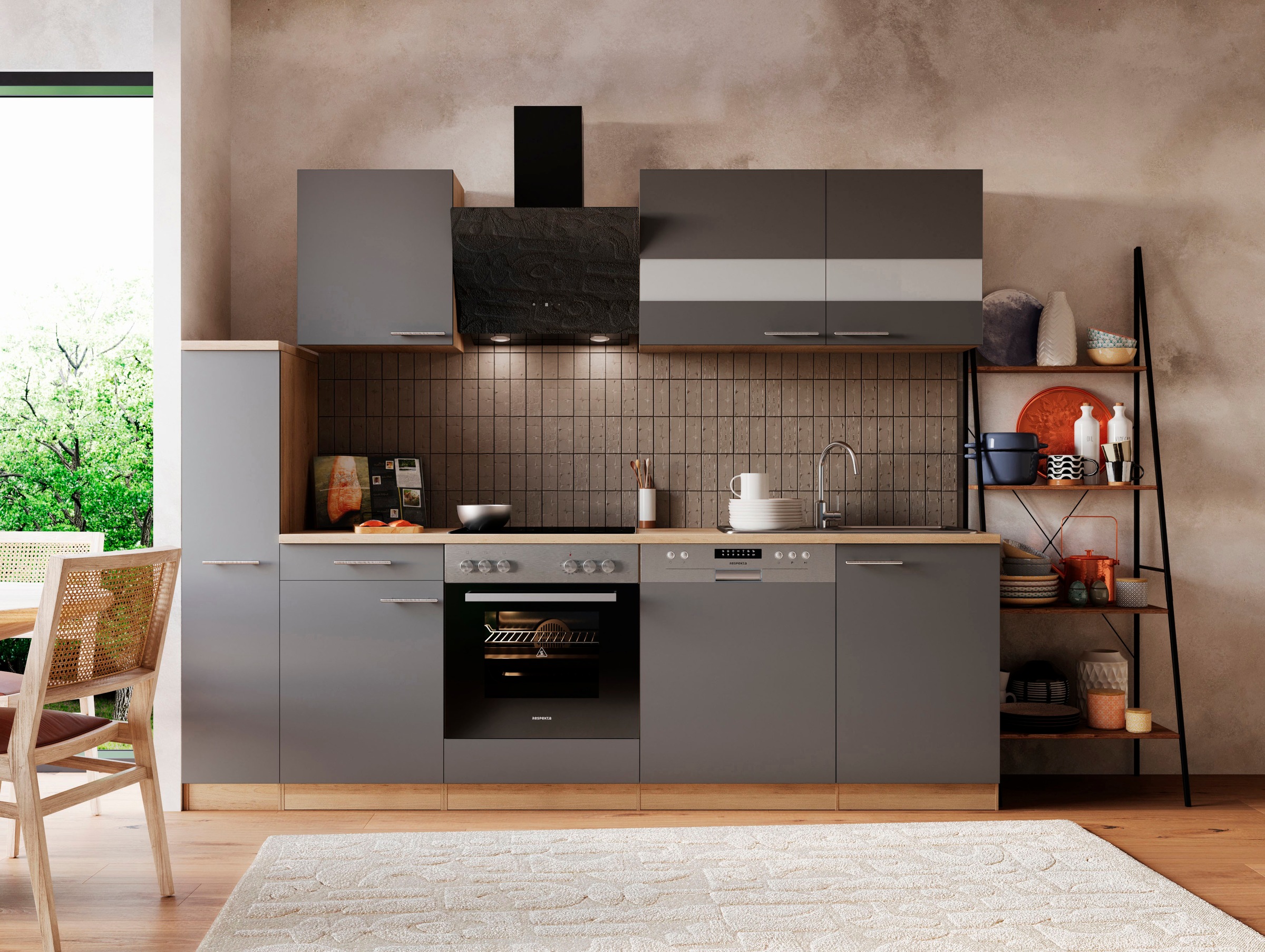 RESPEKTA Küche »Merle« Breite 250 cm, mit Soft-Close, in exklusiver Konfigu günstig online kaufen