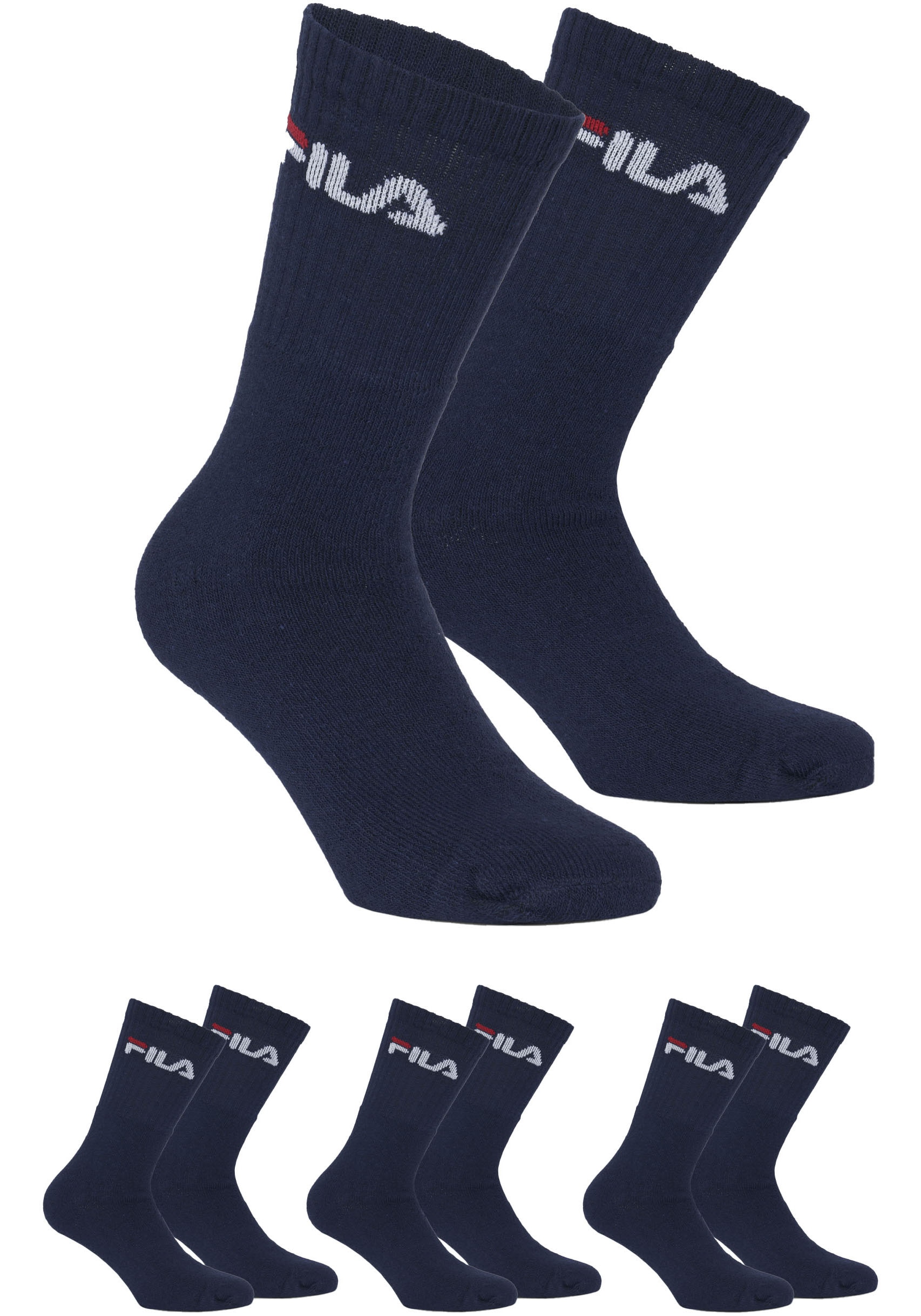 Fila Tennissocken, (3er Pack), mit verstärkten Belastungszonen