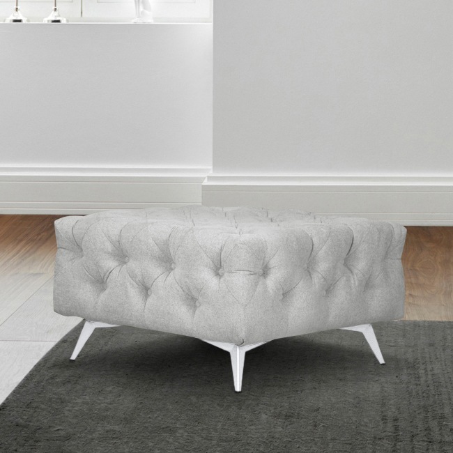 Leonique Polsterhocker »Amaury«, Chesterfield-Optik, Breite 80cm, Fußfarbe wählbar