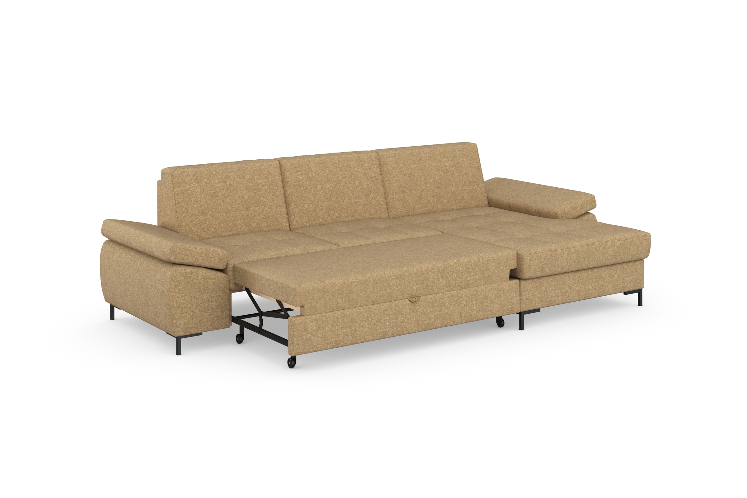 DOMO collection Ecksofa »Capelo L-Form«, mit Armteilverstellung, wahlweise mit Bettfunktion, Federkern