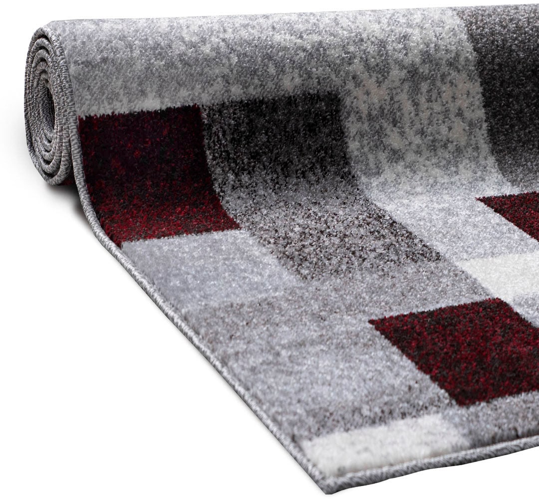 my home Teppich »Corine«, rechteckig, 9 mm Höhe, mit besonders weichem Flor, Kurzflor, modernes Karo-Design, grafisch