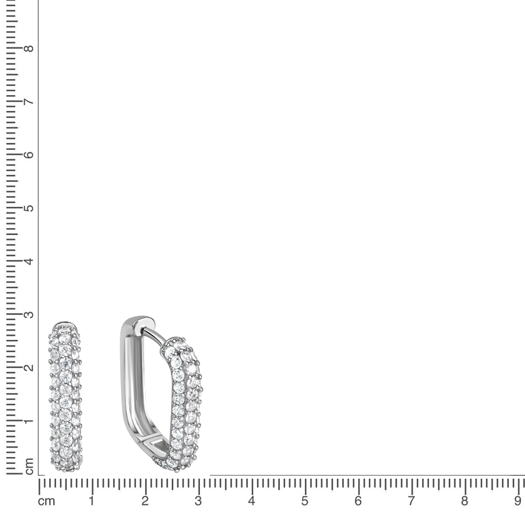 Vivance Paar Creolen »925/- Sterling Silber rhodiniert Zirkonia«