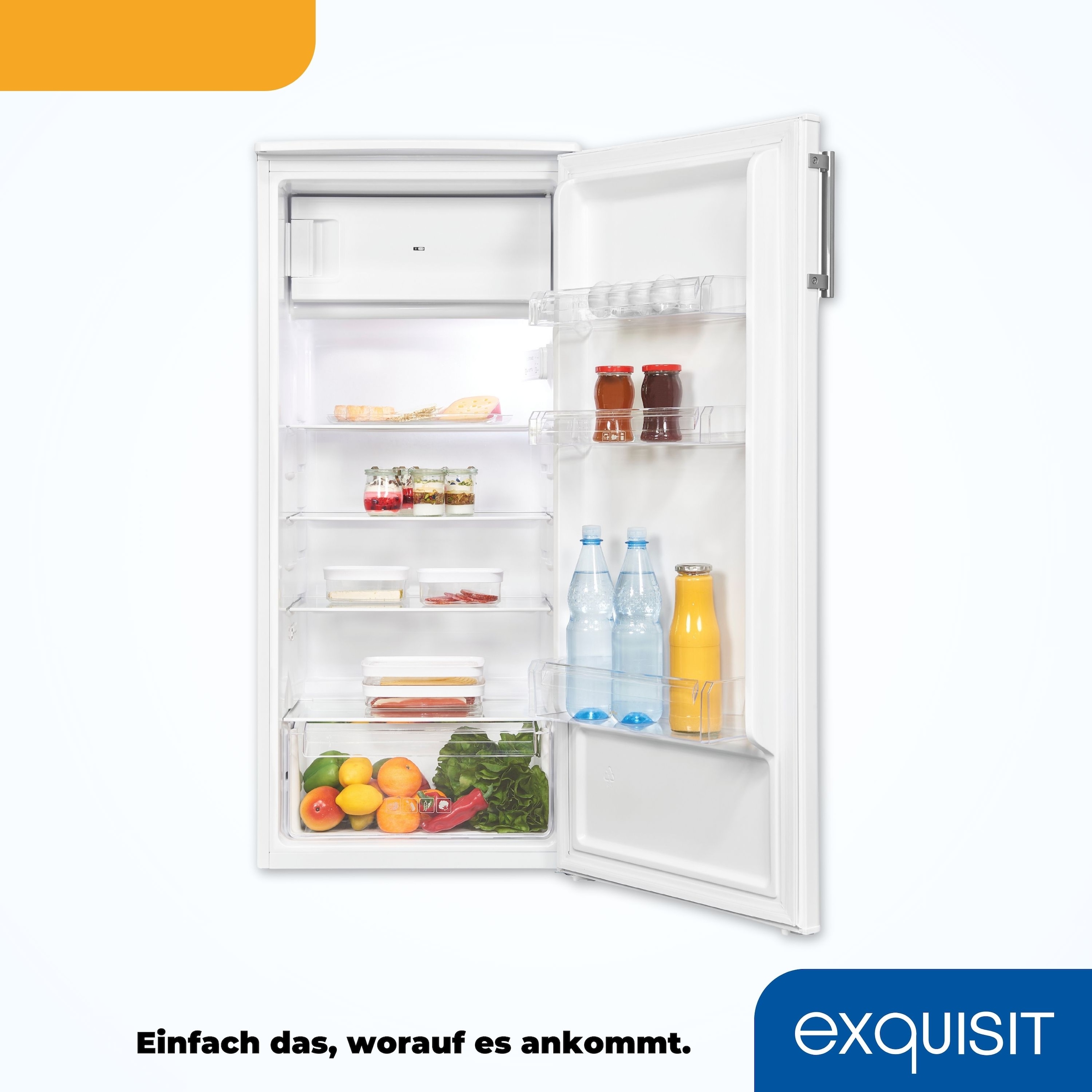 exquisit Kühlschrank »KS185-4-HE-040E weiss« 122 cm hoch 55 cm breit 190 L Volumen, Schnellgefrieren, 4 Sterne