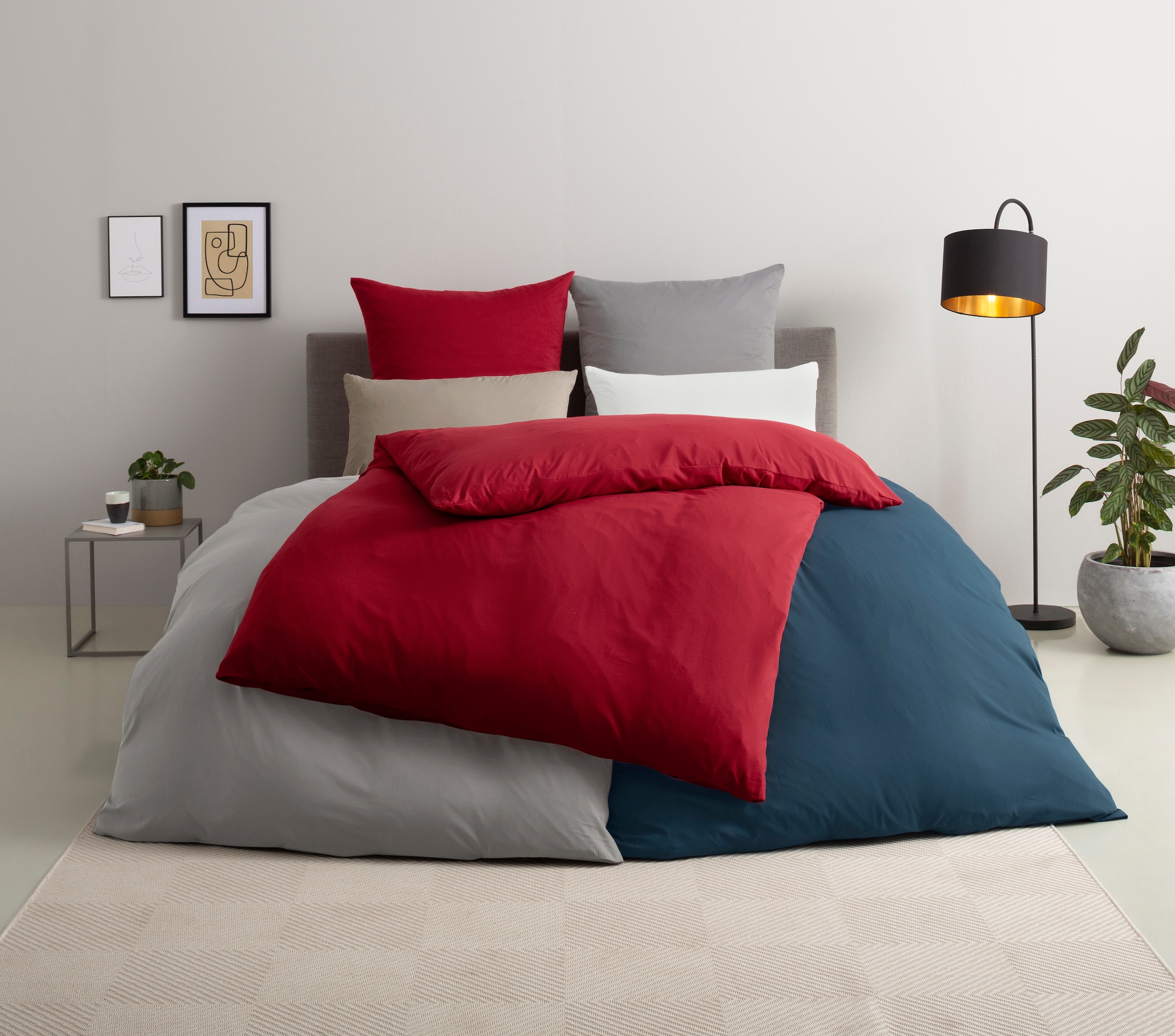 my home Bettwäsche »Desner« 3 Stk. tlg. Premium Qualität, 100 % Polyester, günstig online kaufen