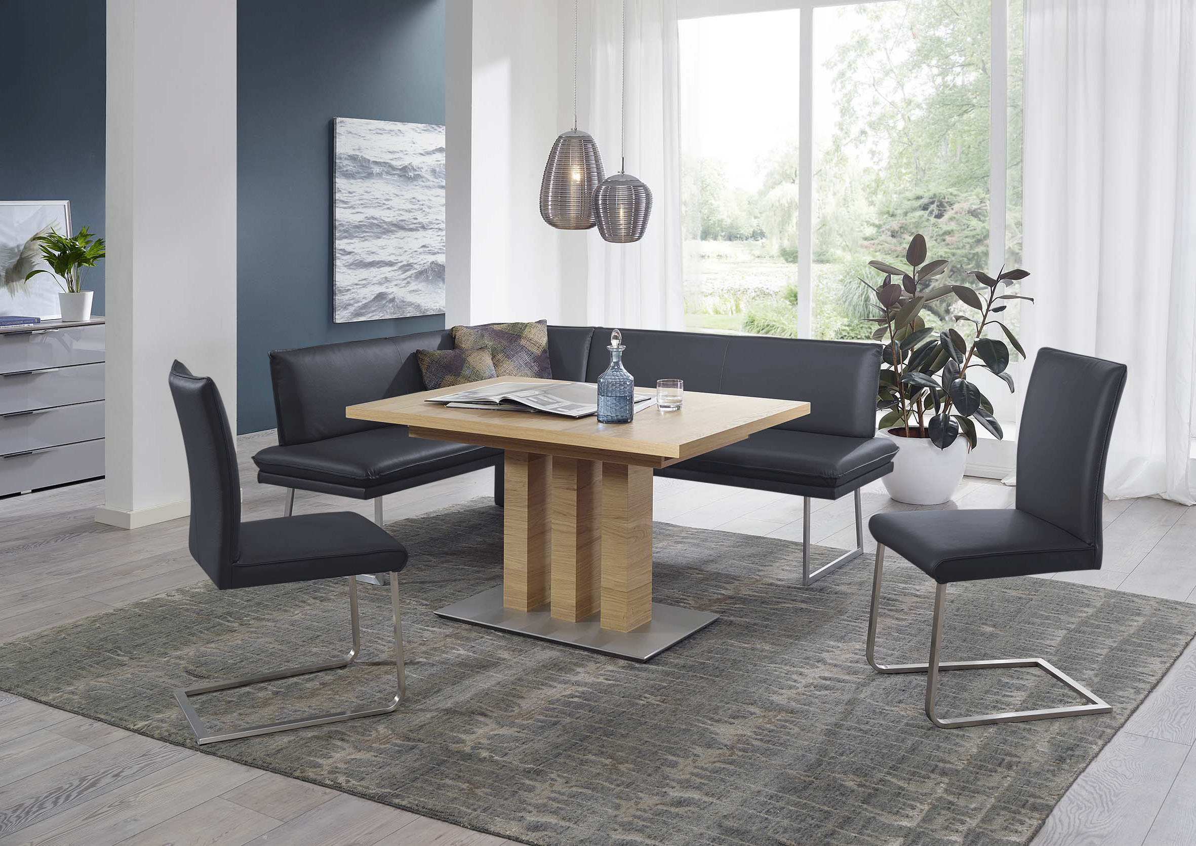 K+W Komfort & Wohnen Essgruppe »Santos III« 4 Stk. tlg. gepolsterte Eckbank günstig online kaufen