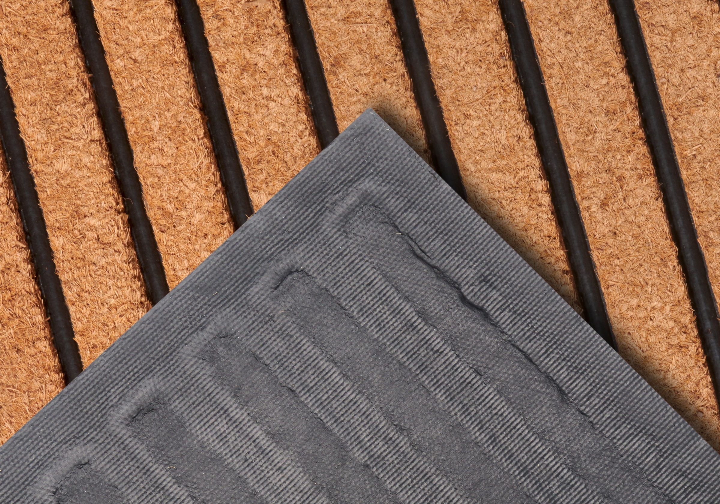HANSE Home Fußmatte »Mix Mats Gummi Kokos Striped, Türmatte«, rechteckig, 20 mm Höhe, Strapazierfähig, pflegeleicht, robust, wetterfest, UV-beständig