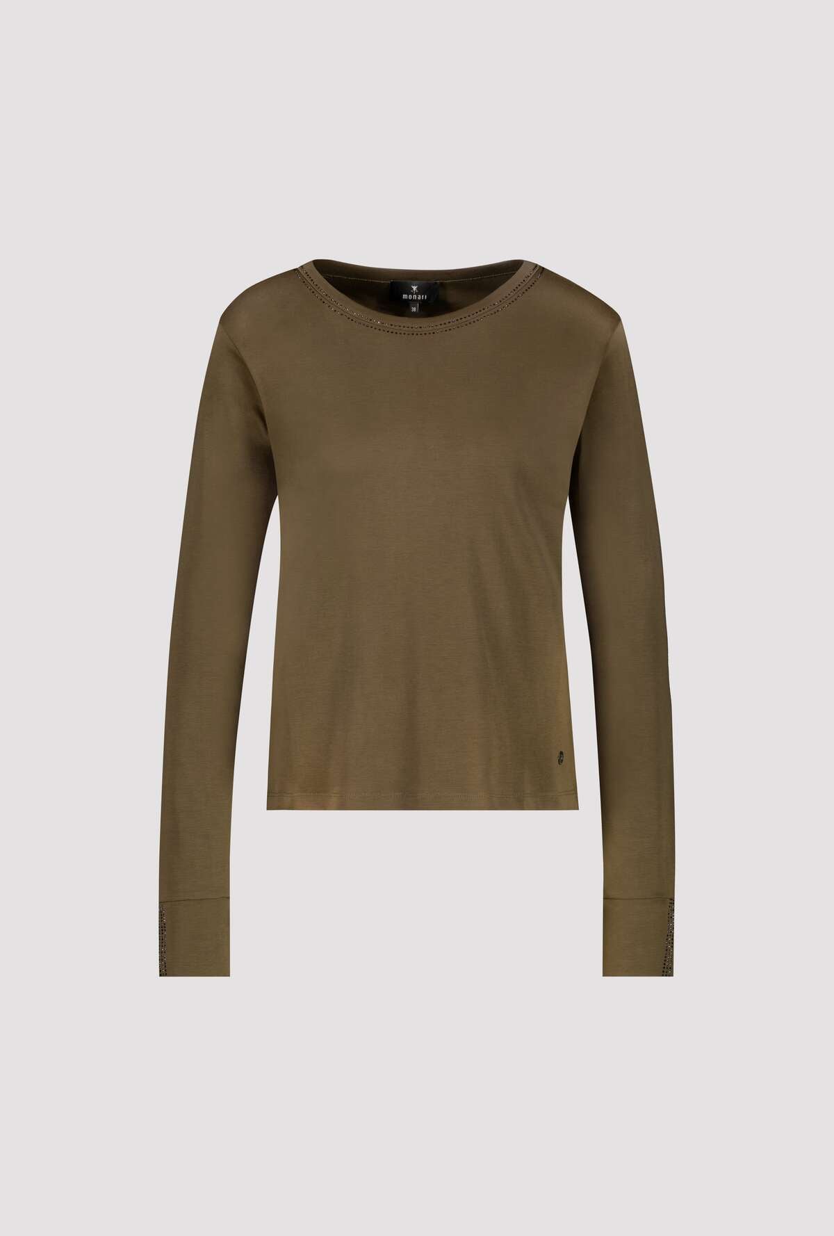 Monari Langarmshirt »Shirt Basic Schmuck« Regular fit mit Rundhalsausschnitt