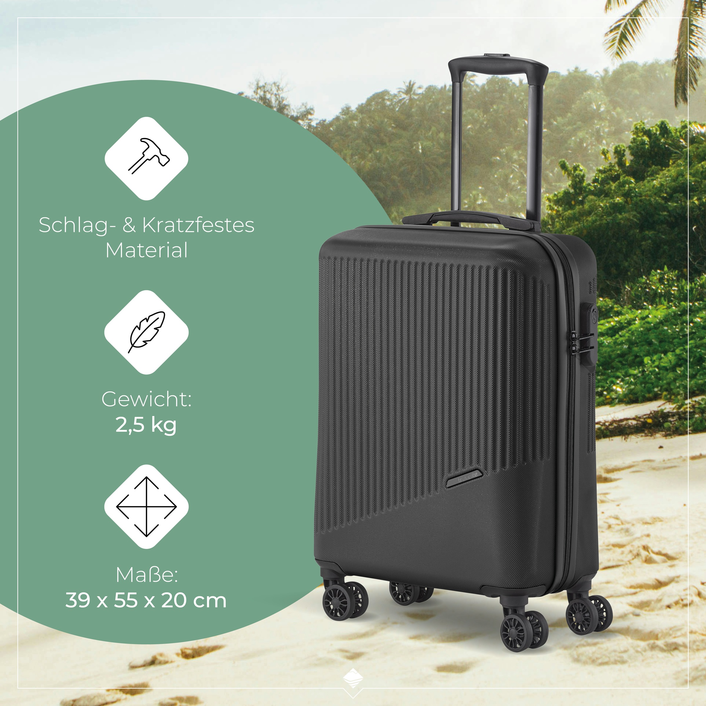 travelite Hartschalen-Trolley »BALI, in verschiedenen Größen und Farben«, 4 Rollen, Hartschallenkoffer Reisegepäck Reisekoffer TSA Schloss