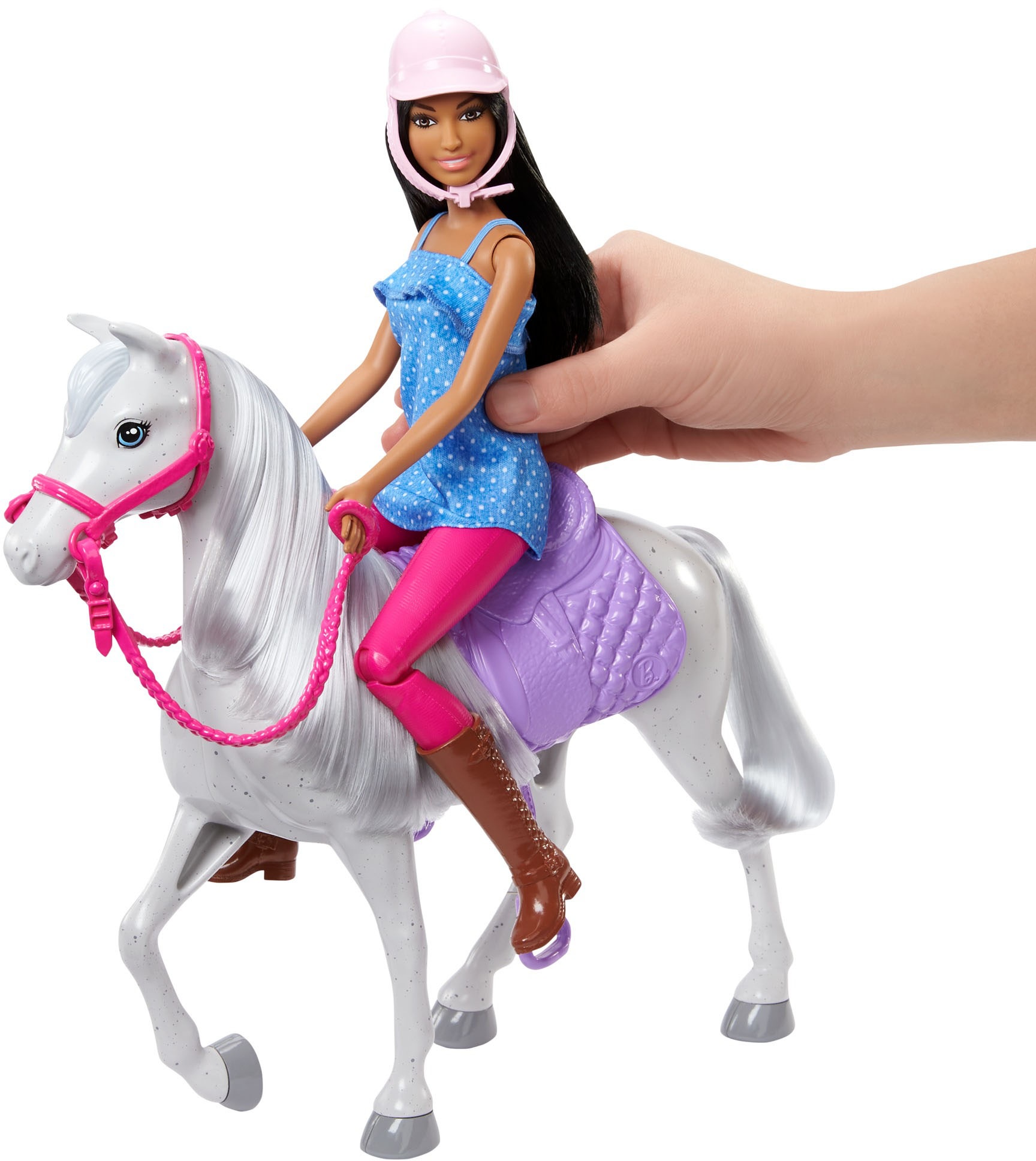 Barbie Anziehpuppe »Barbie-Puppe und Pferd«, mit Sattel, Zaumzeug und Zügeln