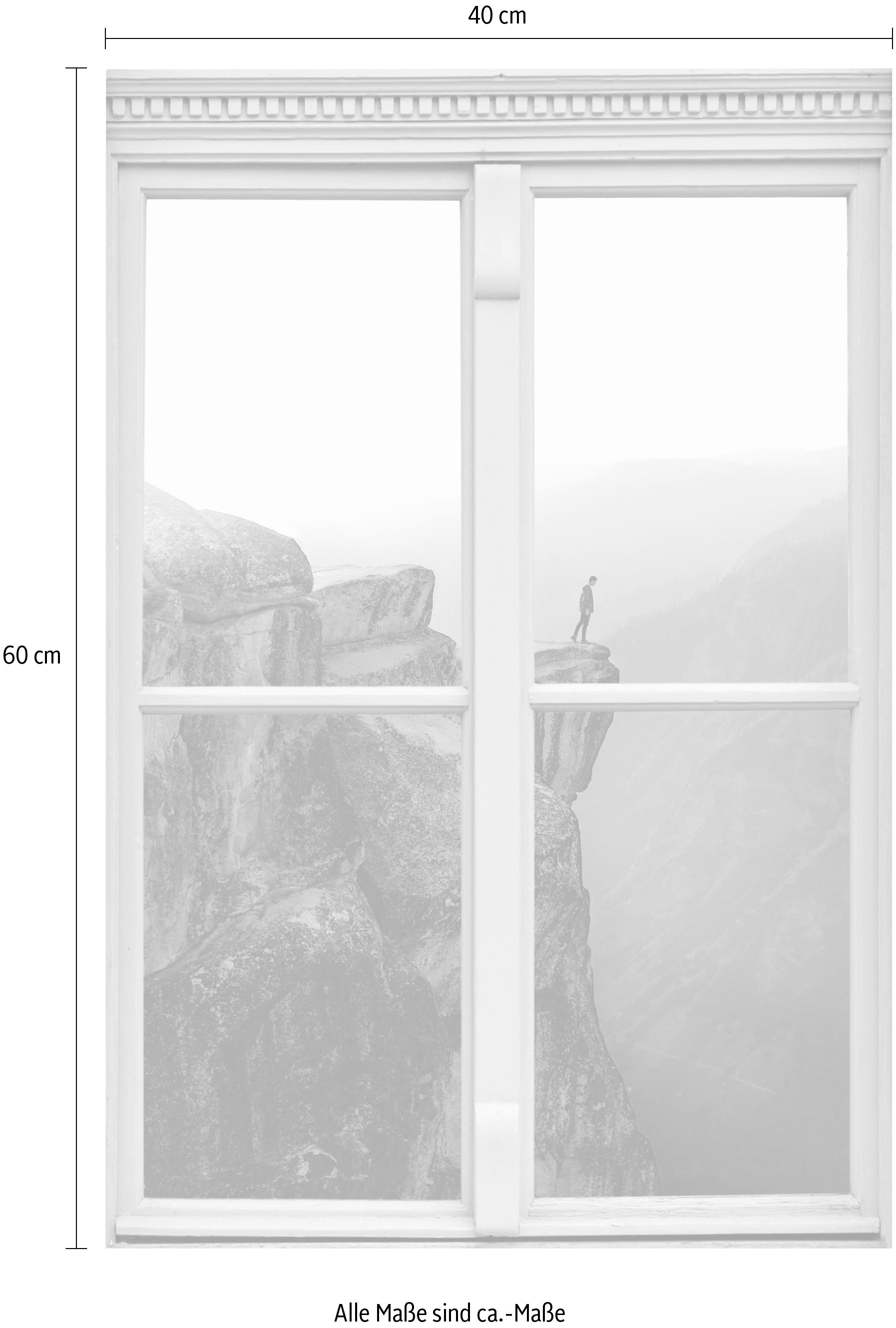 queence Wandsticker »Tal«, Wandsticker, Wandbild, selbstklebend, 3D, Fenster