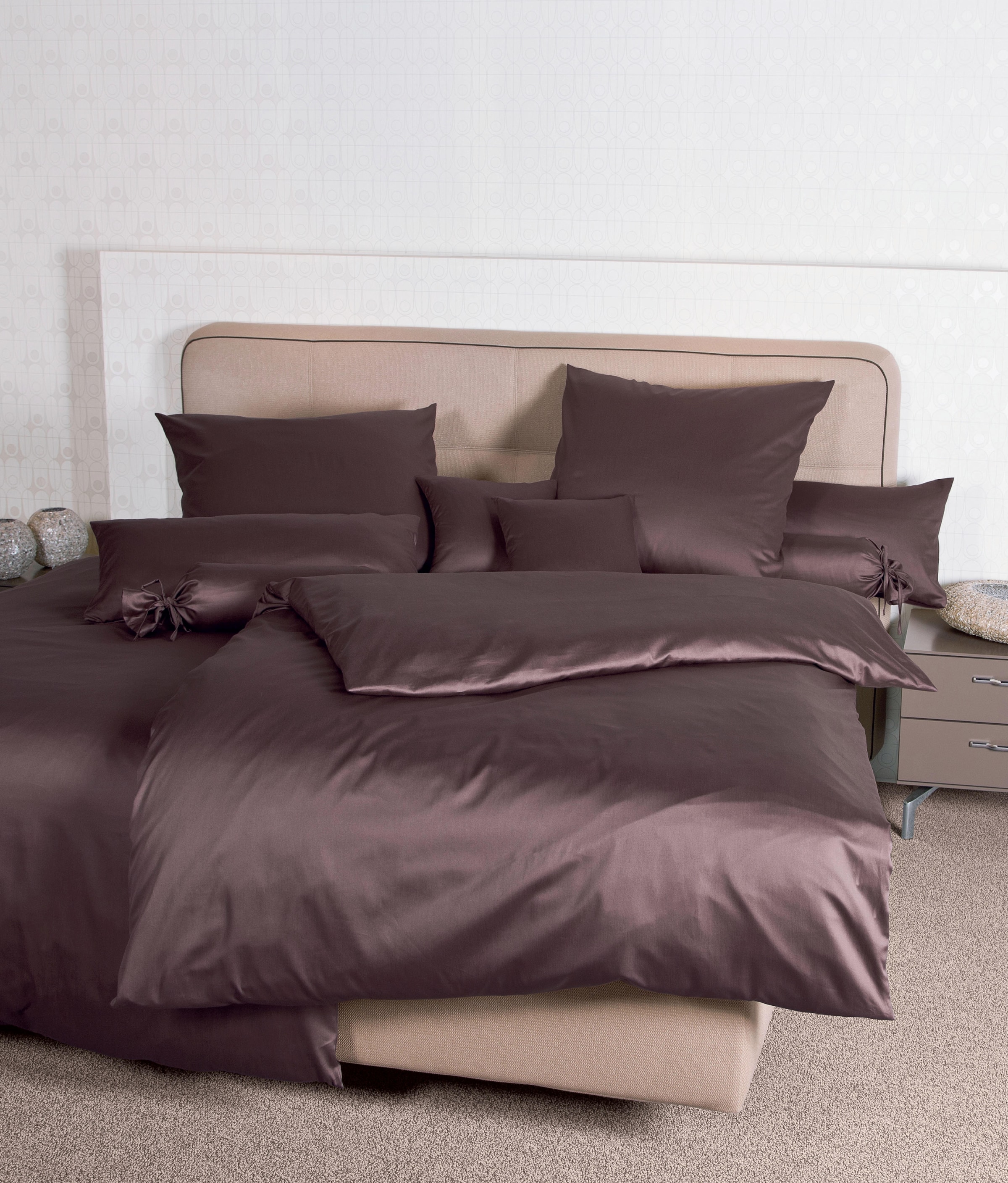 Bettwäsche »Colors 31001«, (2 tlg.), in Mako Satin Qualität aus 100% Baumwolle, Bett-...