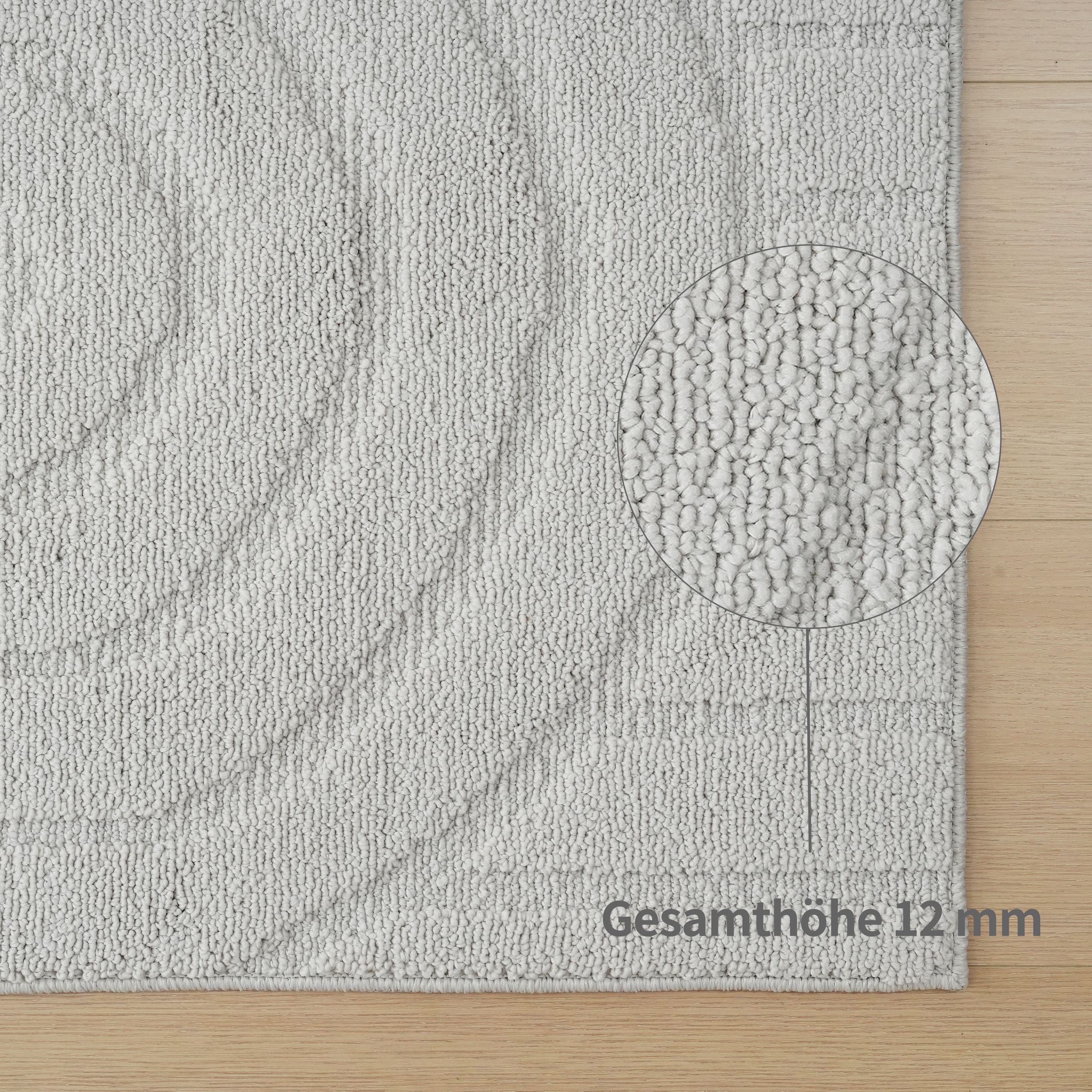 OTTO home Teppich »Neele, Boho-Design, Hoch-Tief, waschbar« rechteckig 12 mm Höhe 3D Optik, Skandinavisch, Designteppich, Wohnzimmer, Schlafzimmer