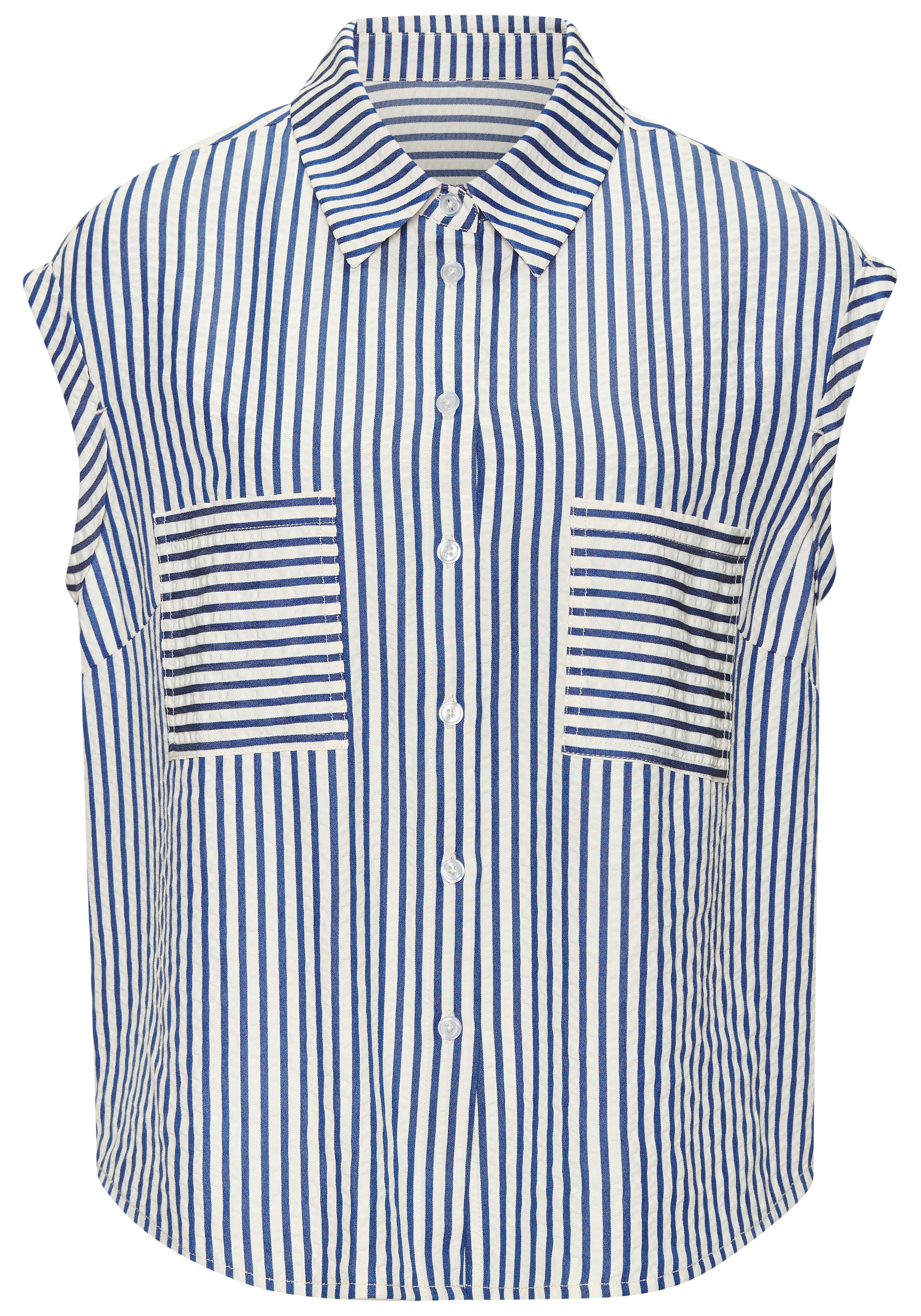 Vivance Kurzarmbluse mit Streifenmuster, bügelfreie Qualität