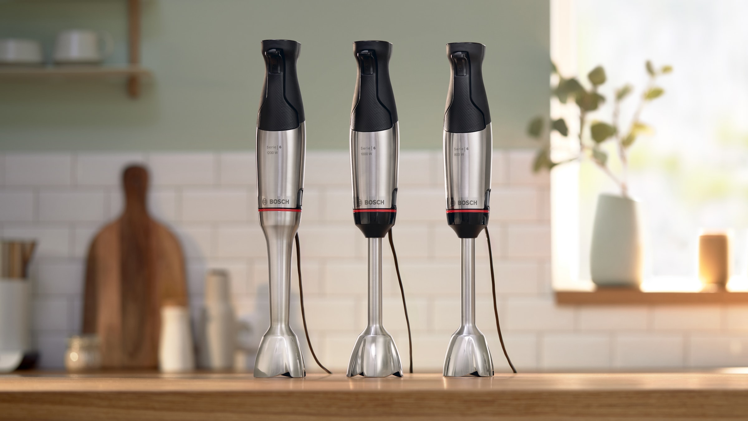 BOSCH Stabmixer »ErgoMaster Serie 6 MSM6M633, Zerkleinerer, Kartoffelstampfer, Edelst.«, 1000 W, Schneebesen, Becher, Metallkuplung, Luftkühlung, 10Jahre Motorgarantie
