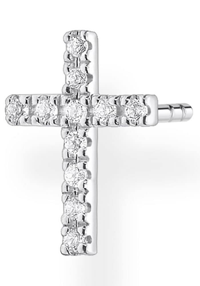 THOMAS SABO Single-Ohrstecker »Kreuz« mit Zirkonia (synth.)