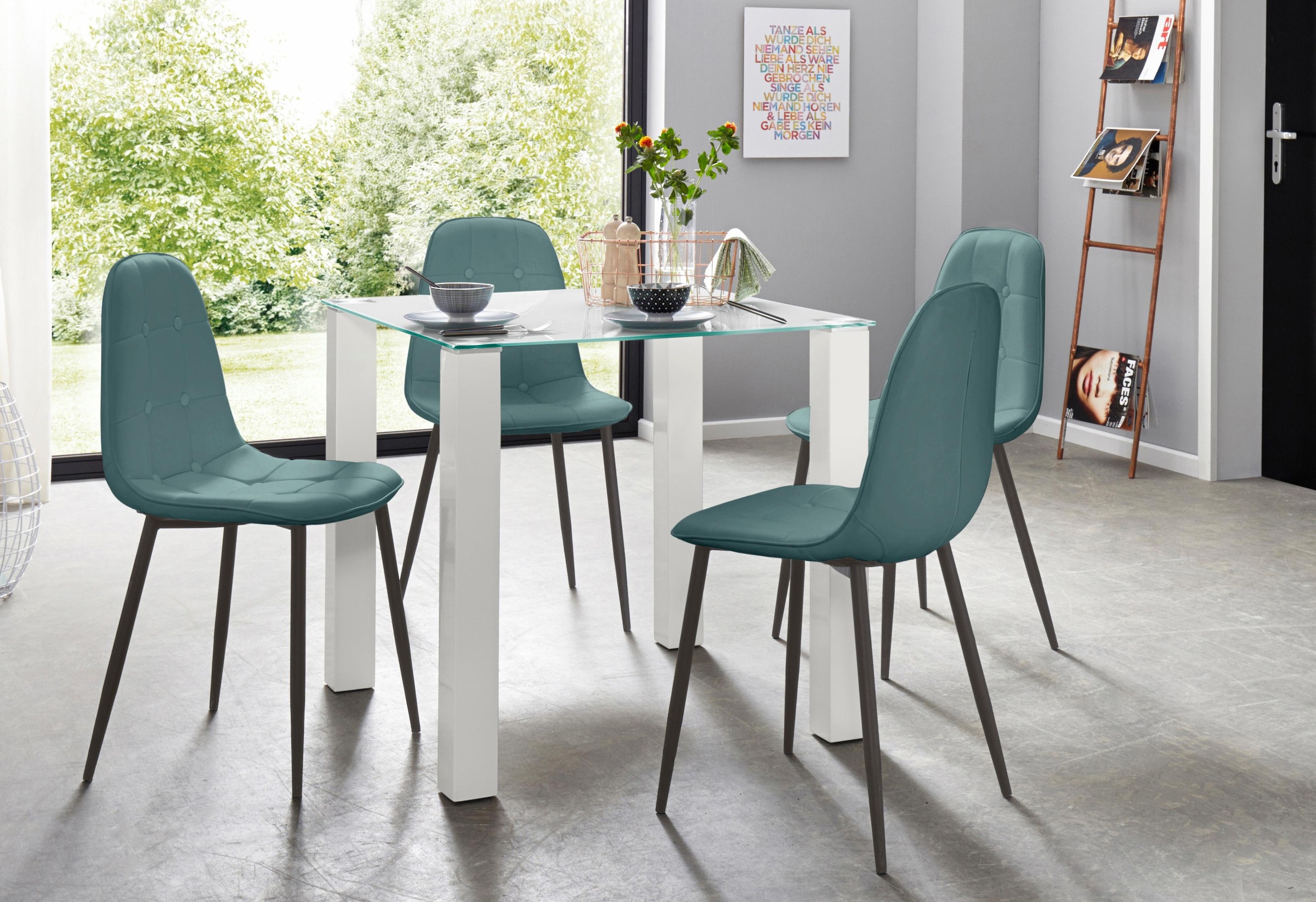 INOSIGN Essgruppe Set, 5 Stk. tlg. mit Glastisch, Breite 80 cm günstig online kaufen