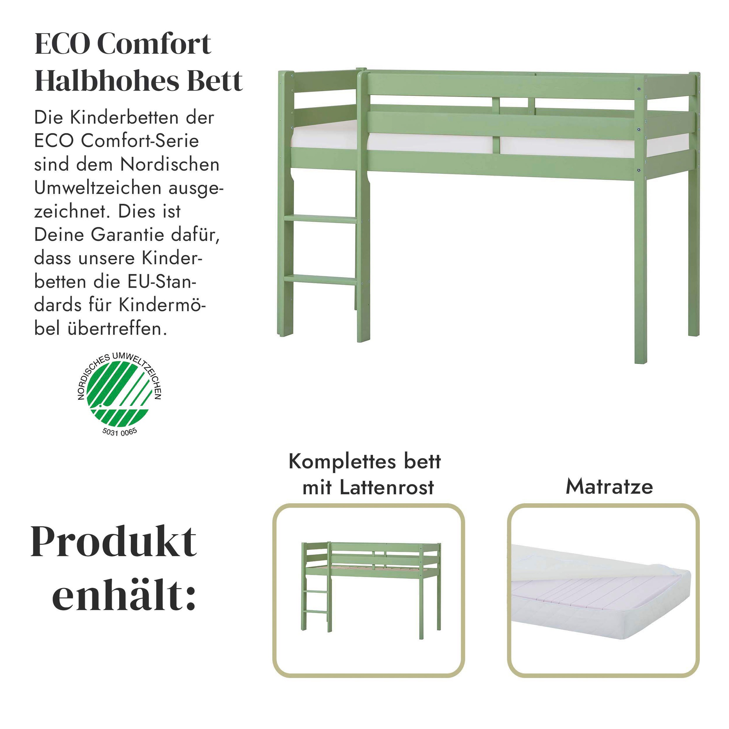 Hoppekids Spielbett »ECO COMFORT, Hochbett, in 2 Einzelbetten teilbar«, Höhe 72cm, Farbe & Größe & Matratze