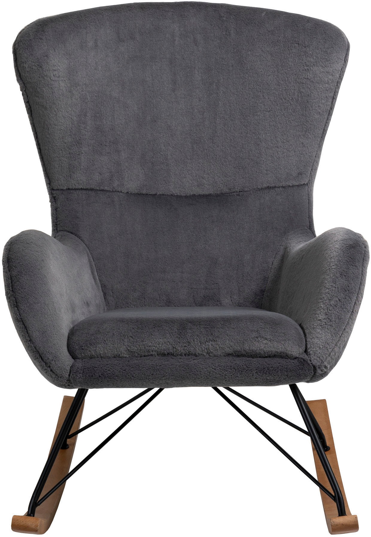 SalesFever Schaukelstuhl »Komfortabl und im Vintage-Stil«, Kunstfell, in La günstig online kaufen