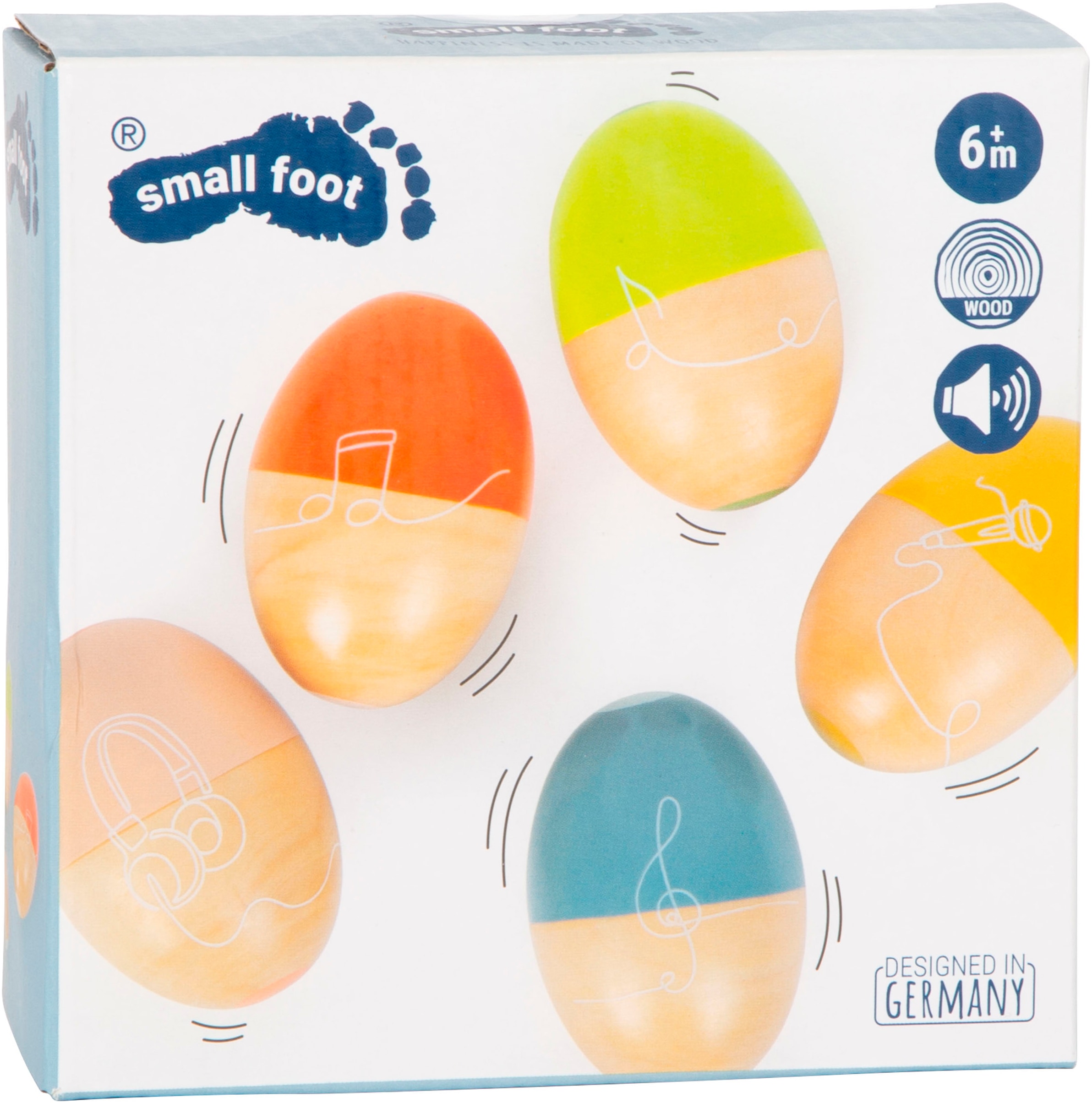 Small Foot Spielzeug-Musikinstrument »Musikeier Groovy Beats«, (Set, 5 tlg.)