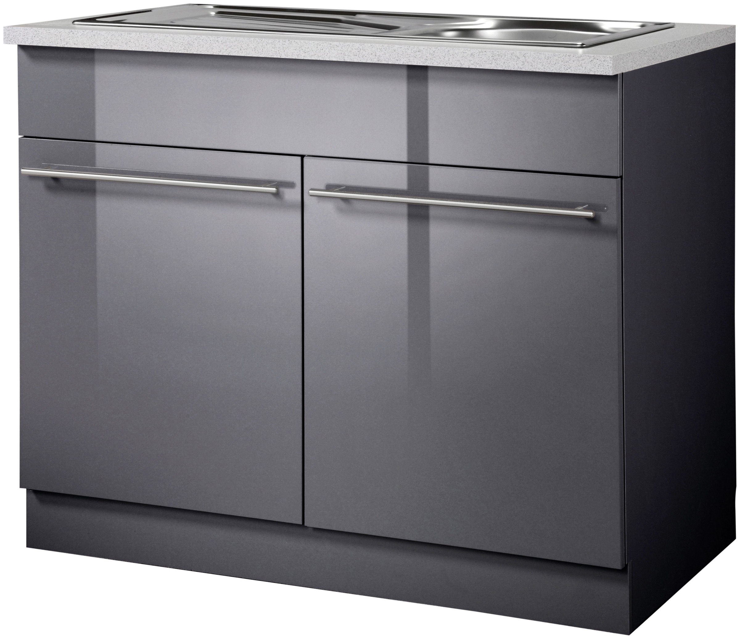 wiho Küchen Spülenschrank »Chicago«, 100 cm breit, inkl. Einbauspüle aus Ed günstig online kaufen